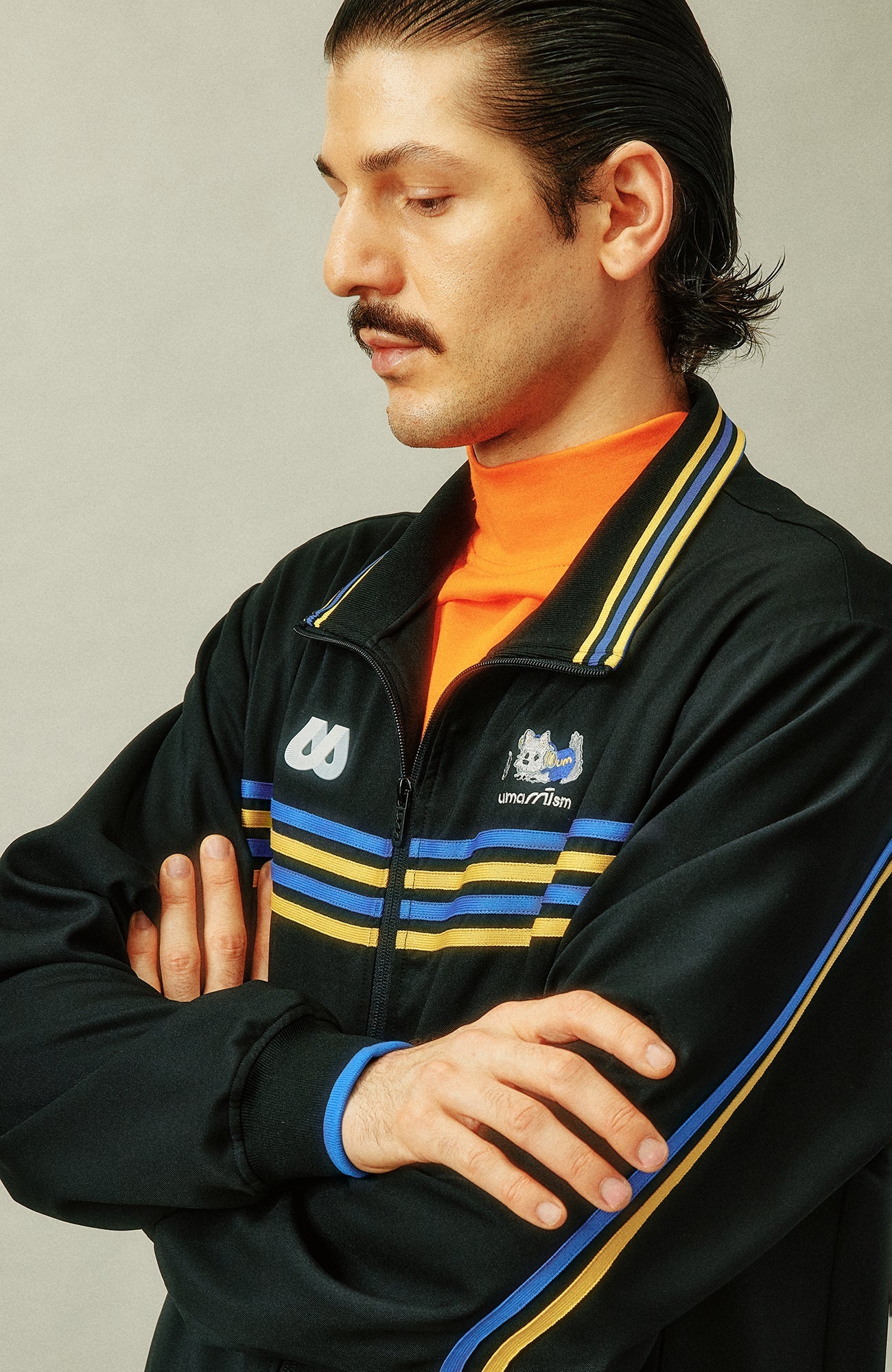 UMAMIISM Retro Striped Track Jacket-Jacket-XS (Preorder)-Dark Blue-Free Shipping Leatheretro
