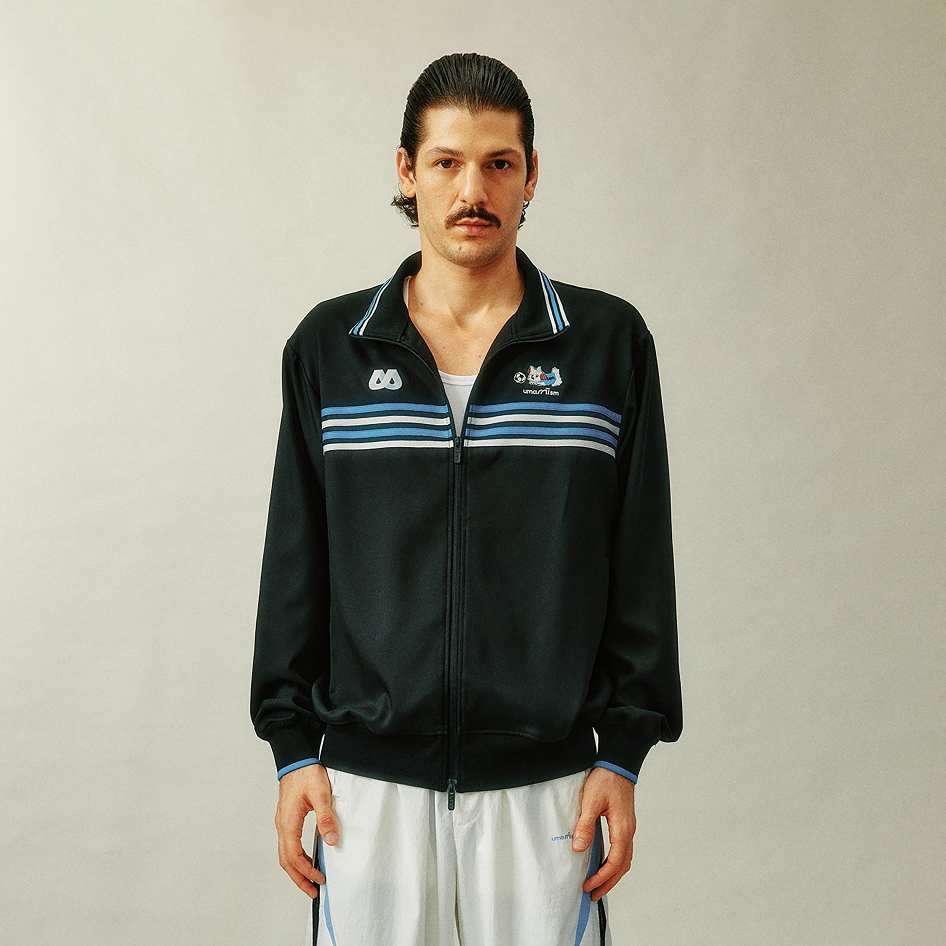 UMAMIISM Retro Striped Track Jacket-Jacket-XS (Preorder)-Black-Free Shipping Leatheretro