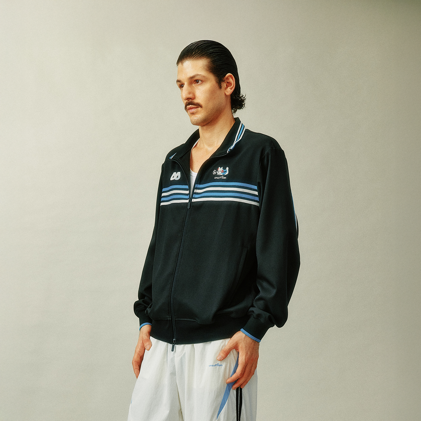 UMAMIISM Retro Striped Track Jacket-Jacket-XS (Preorder)-Dark Blue-Free Shipping Leatheretro