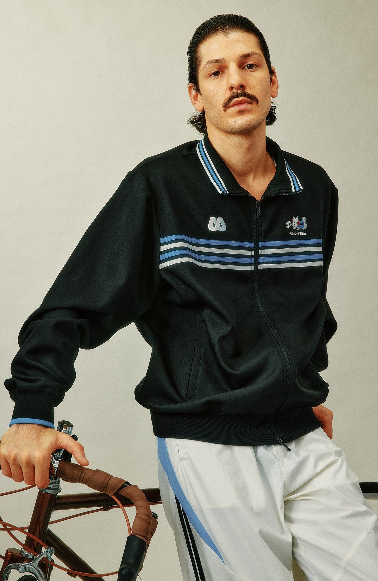 UMAMIISM Retro Striped Track Jacket-Jacket-XS (Preorder)-Dark Blue-Free Shipping Leatheretro