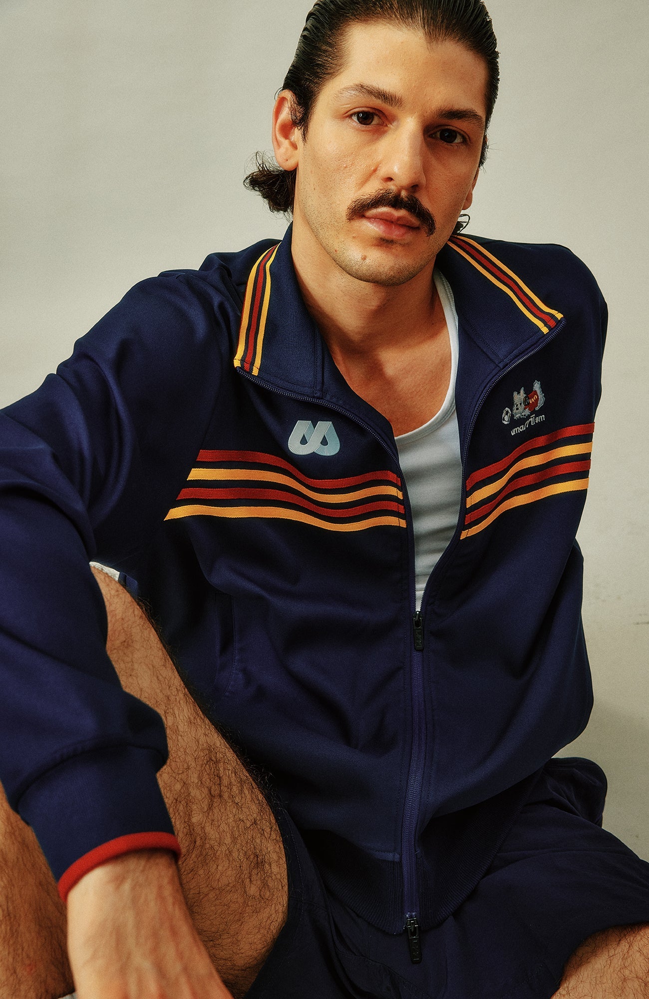 UMAMIISM Retro Striped Track Jacket-Jacket-XS (Preorder)-Dark Blue-Free Shipping Leatheretro