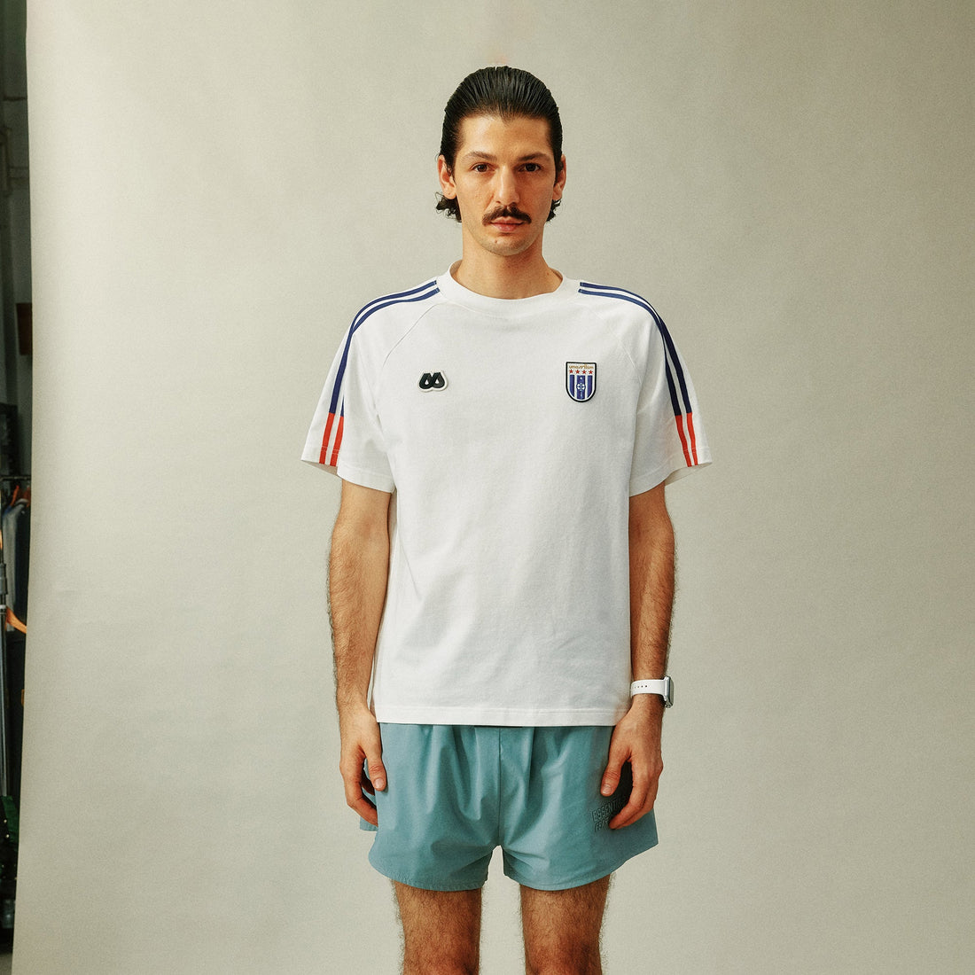 UMAMIISM Contrast Stripe Jersey Tee-T Shirt-XS-Dark Blue-Free Shipping Leatheretro