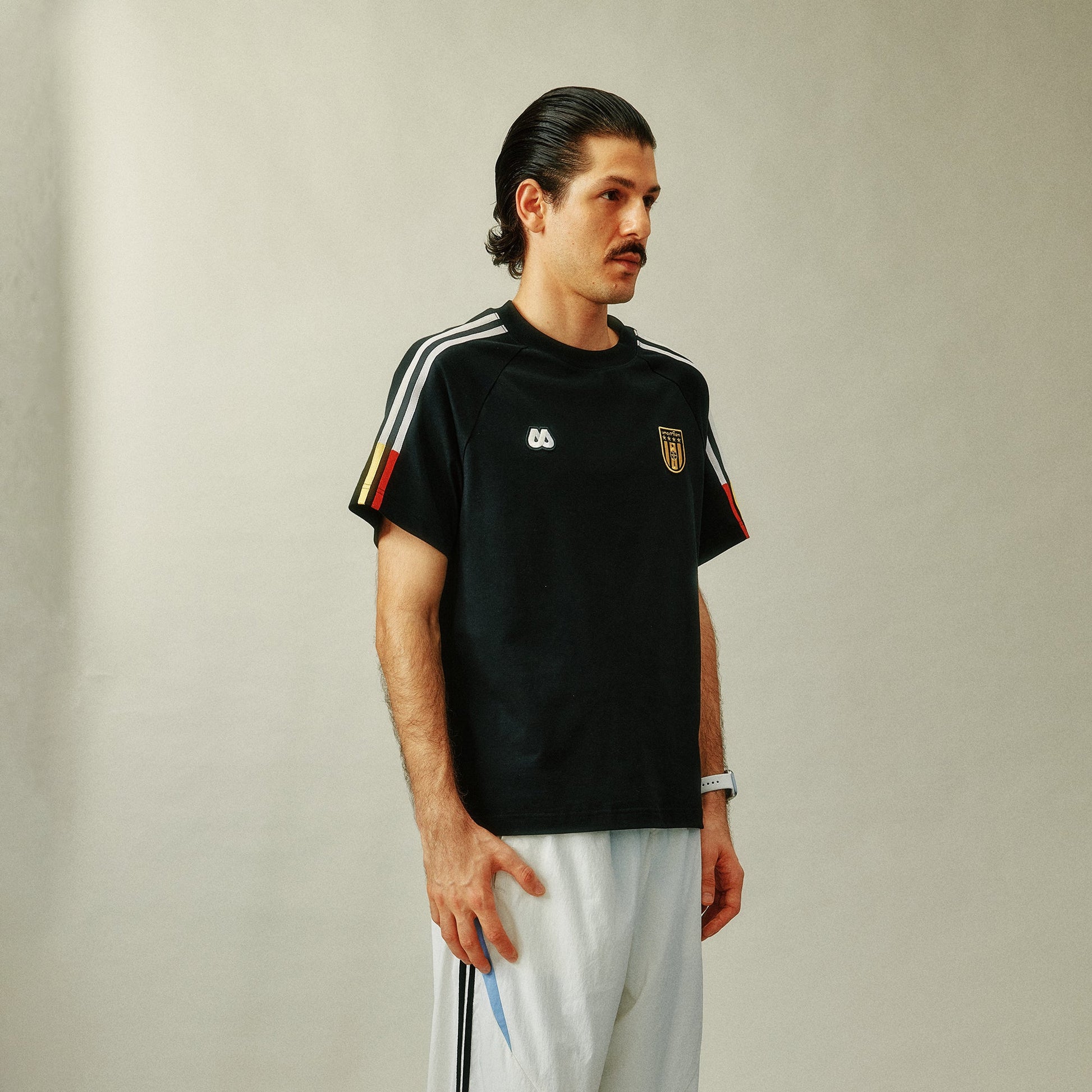 UMAMIISM Contrast Stripe Jersey Tee-T Shirt-XS-Dark Blue-Free Shipping Leatheretro