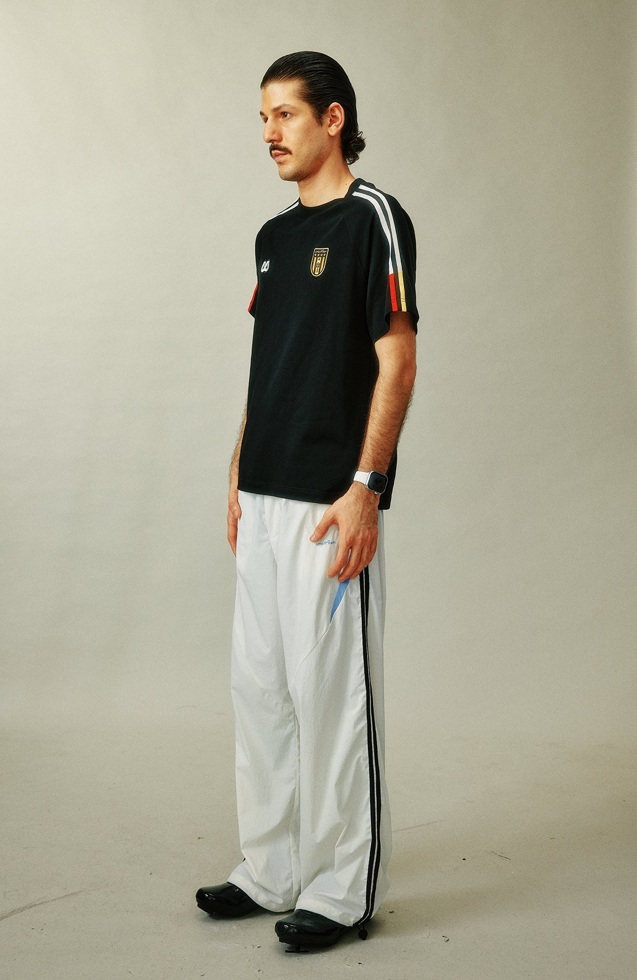 UMAMIISM Contrast Stripe Jersey Tee-T Shirt-XS-Dark Blue-Free Shipping Leatheretro