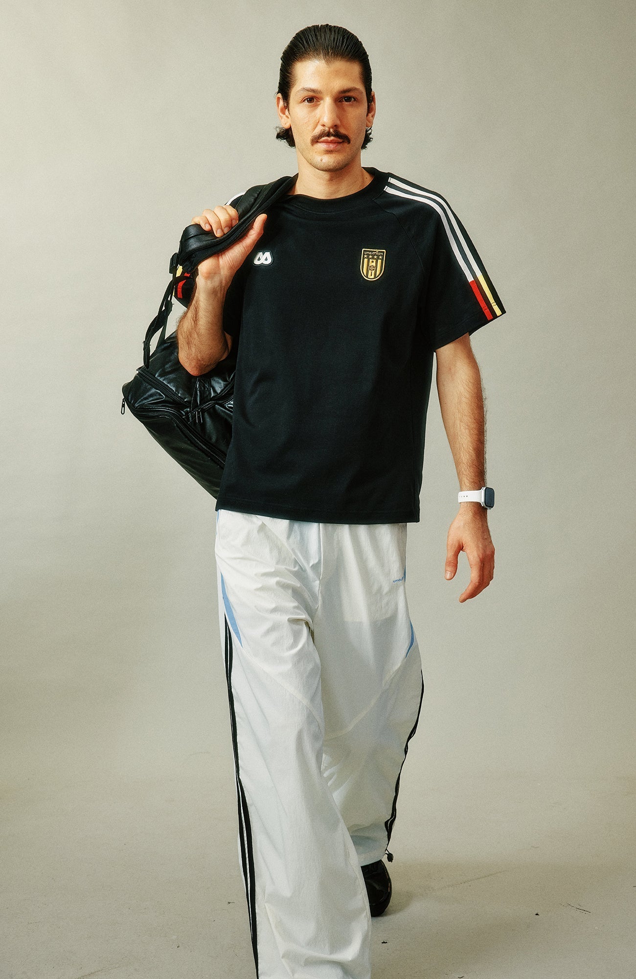 UMAMIISM Contrast Stripe Jersey Tee-T Shirt-XS-Dark Blue-Free Shipping Leatheretro