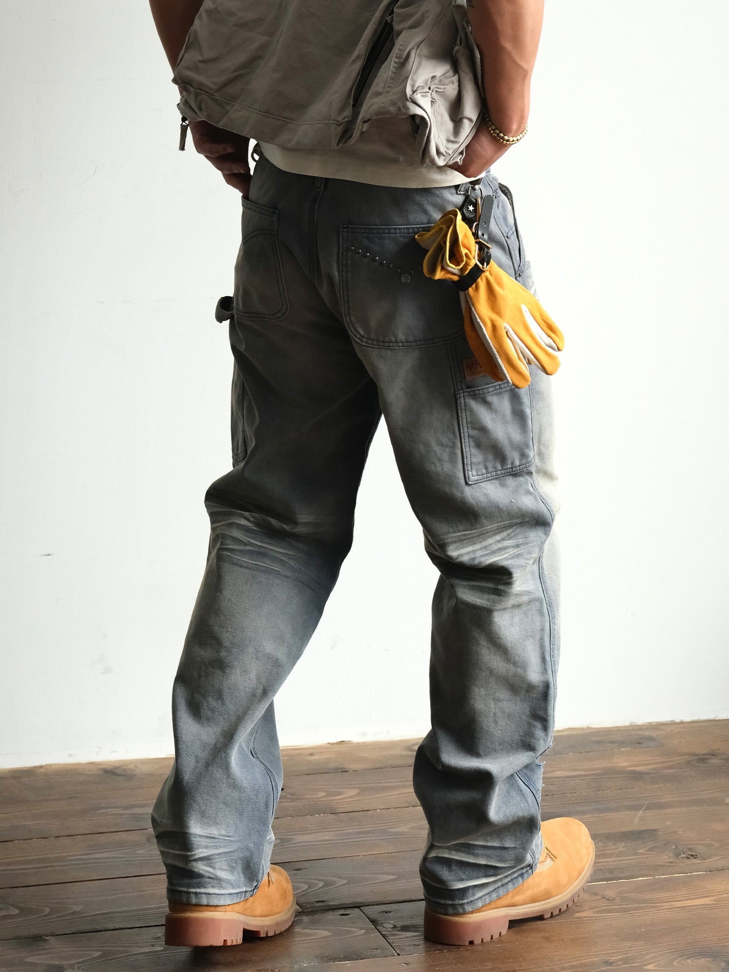 NEIGBORL Retro Distressed Washed Cargo Pants-Pants-Gray-S-Free Shipping Leatheretro