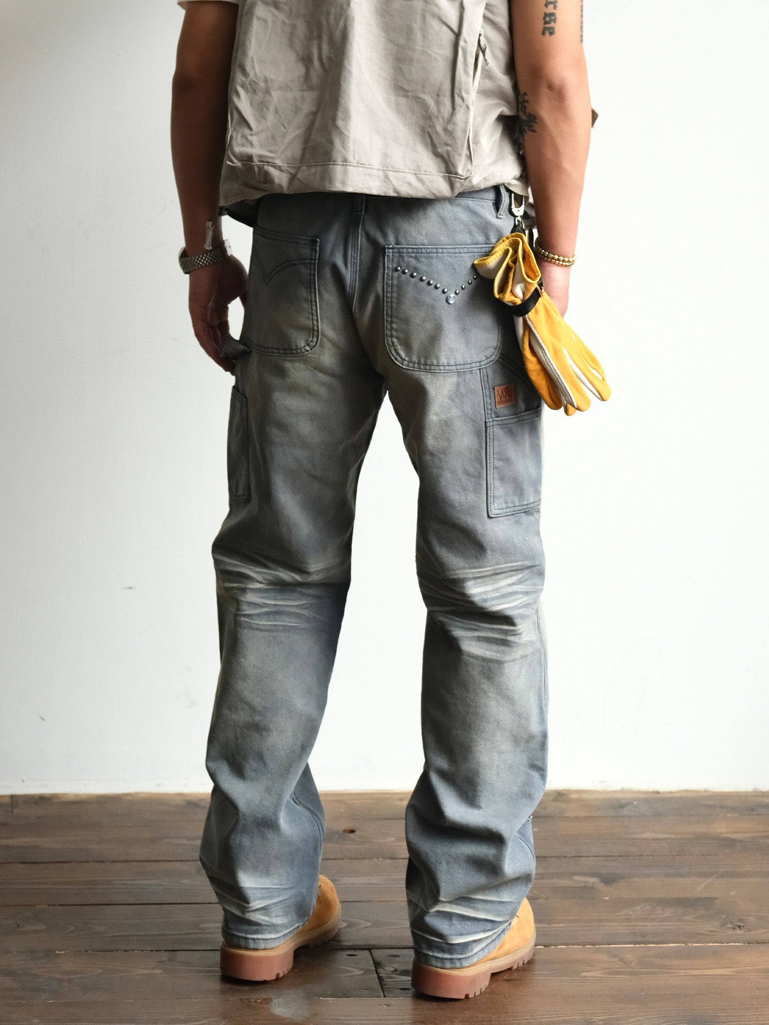NEIGBORL Retro Distressed Washed Cargo Pants-Pants-Gray-S-Free Shipping Leatheretro