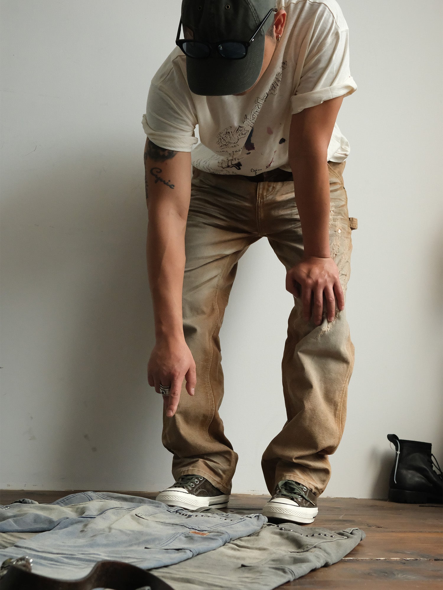 NEIGBORL Retro Distressed Washed Cargo Pants-Pants-Gray-S-Free Shipping Leatheretro
