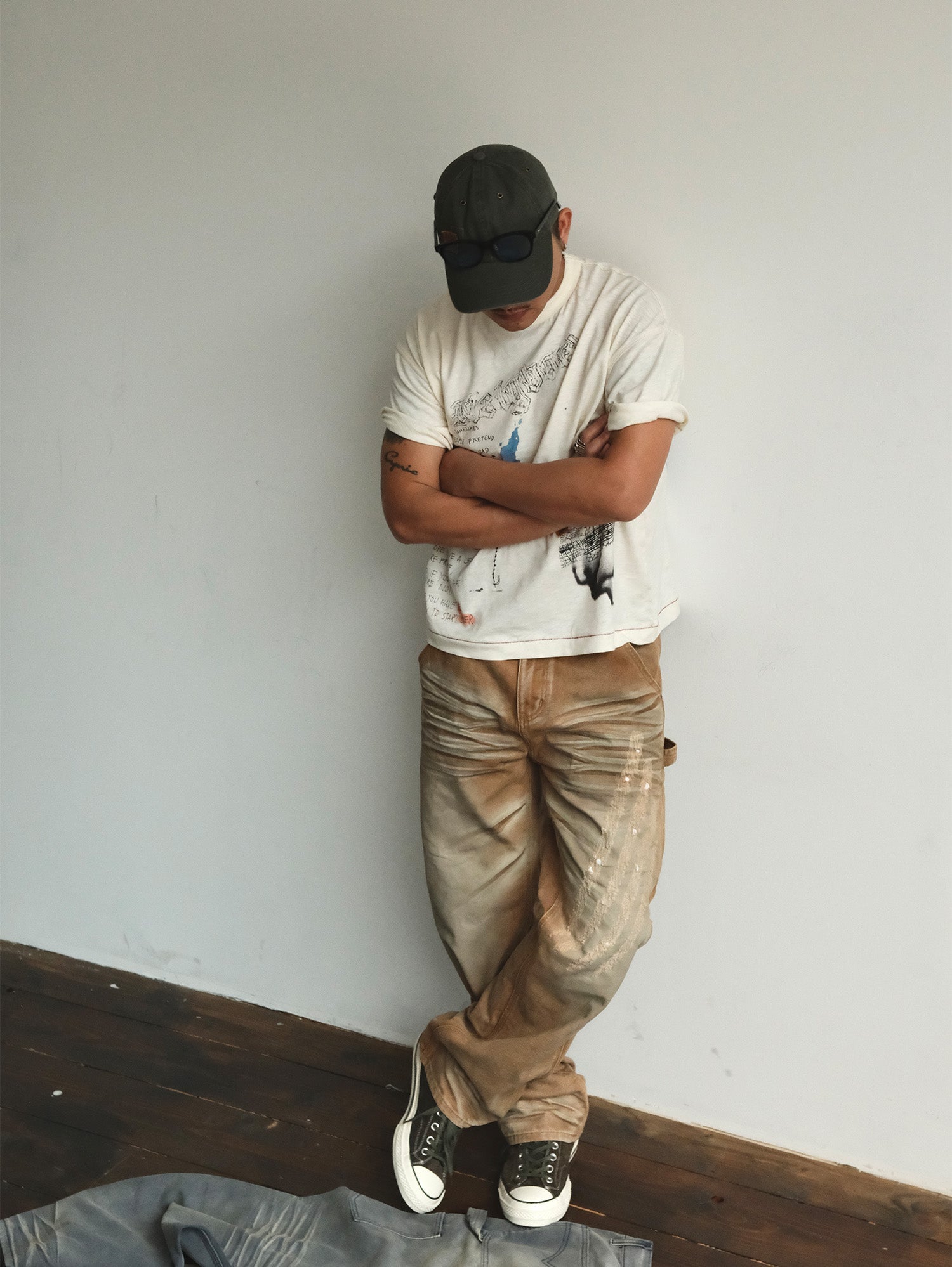 NEIGBORL Retro Distressed Washed Cargo Pants-Pants-Gray-S-Free Shipping Leatheretro