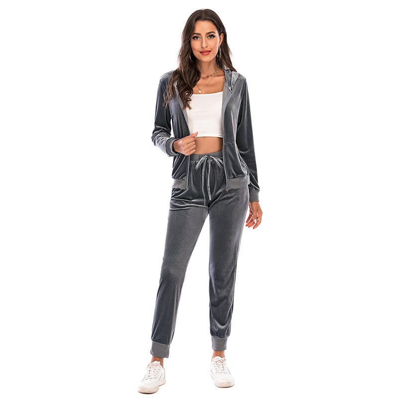 Fashion Casual Spring Sports Suits for Women-Sports Suits-Gray-S-Free Shipping Leatheretro