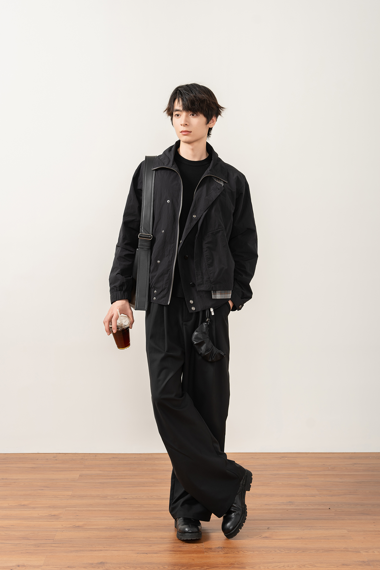 MOITIEDEPETALE Layered Plaid-Trim Jacket-Jacket-XS-Free Shipping Leatheretro