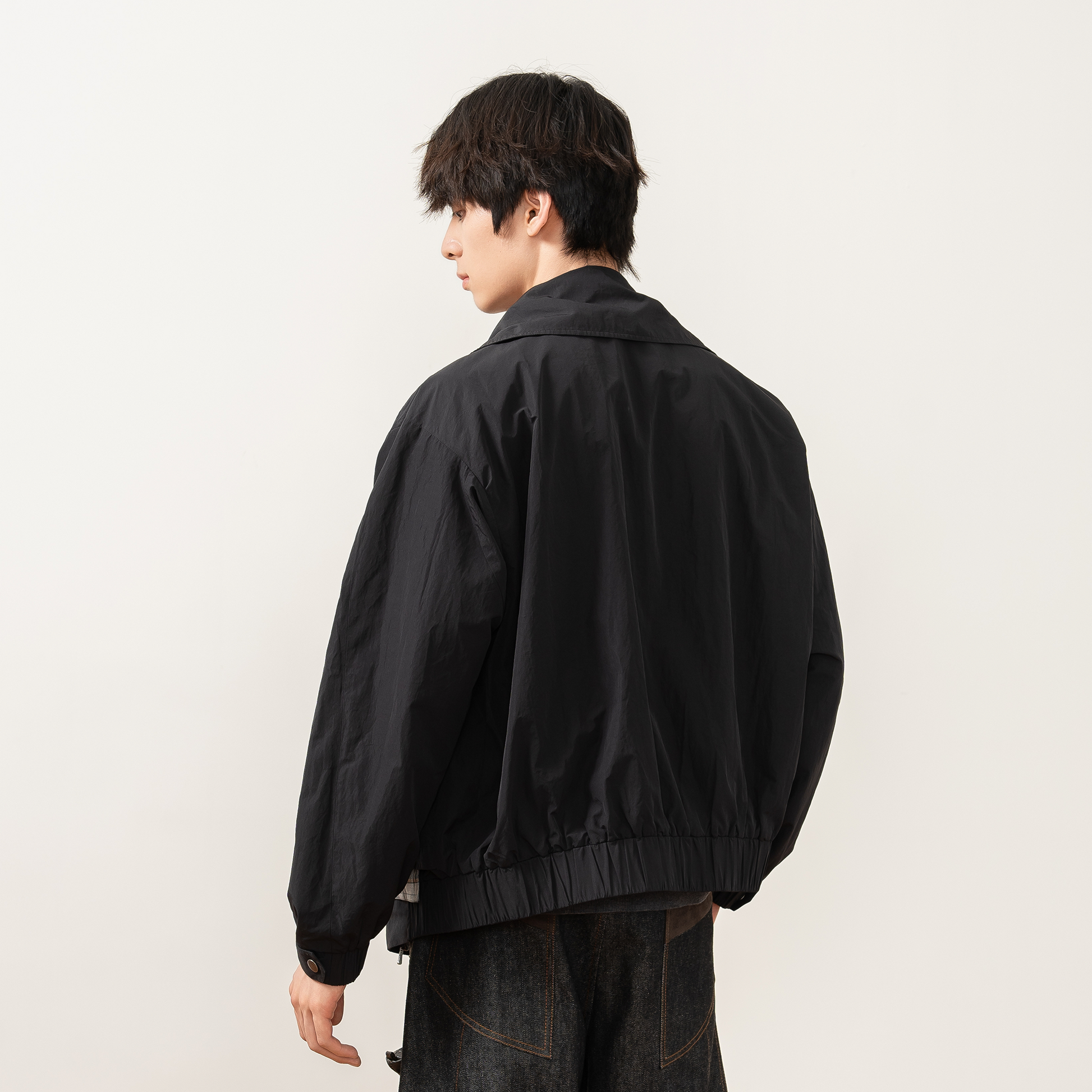 MOITIEDEPETALE Layered Plaid-Trim Jacket-Jacket-XS-Free Shipping Leatheretro