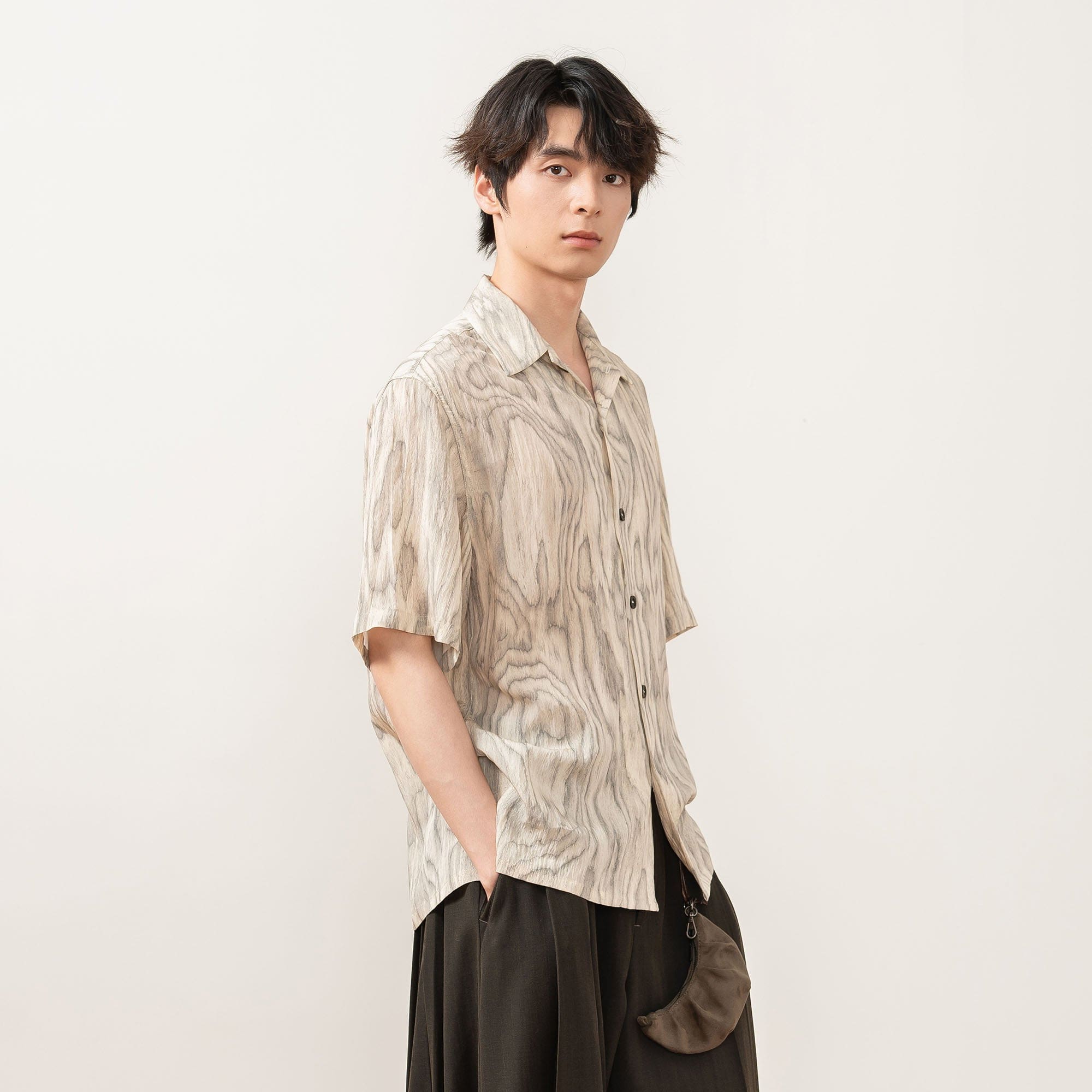 MOITIEDEPETALE Tree Ring Cuban Half Shirt-Half shirt-XS-Free Shipping Leatheretro