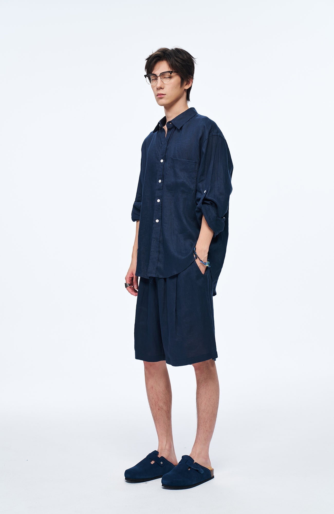 OVERLAPS Soft-Drape Pleated Shorts-Shorts-S-Free Shipping Leatheretro