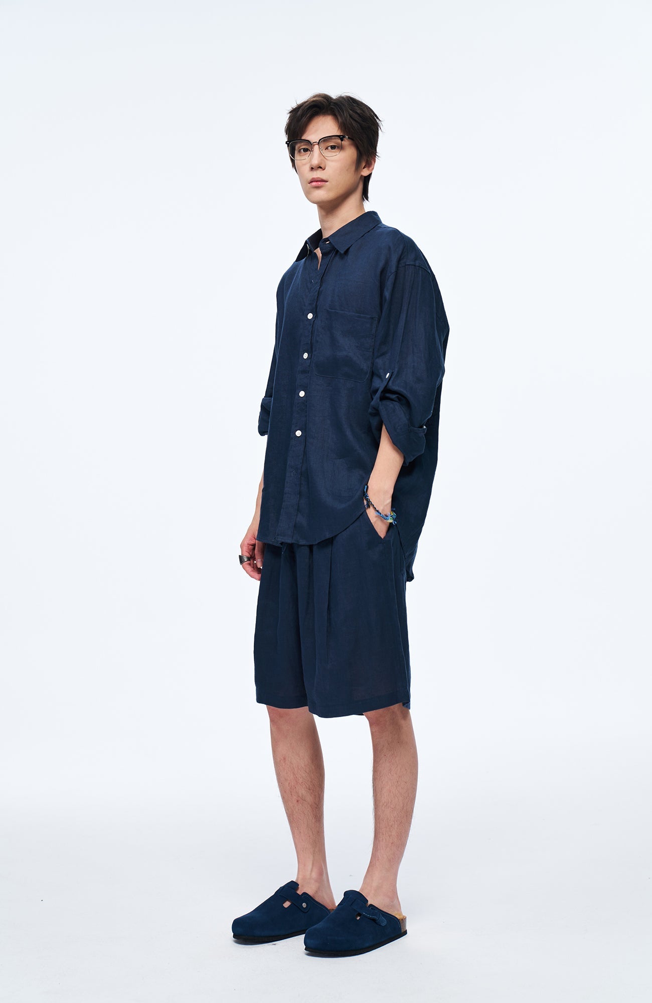 OVERLAPS Soft-Drape Button-Up Shirt-Shirt-S-Free Shipping Leatheretro