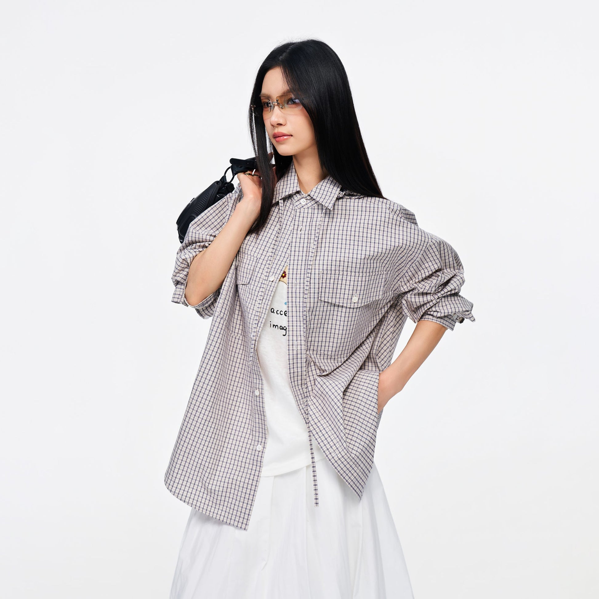 OVERLAPS Stripe Detachable-Hood Shirt-Shirt-S-Blue-Free Shipping Leatheretro