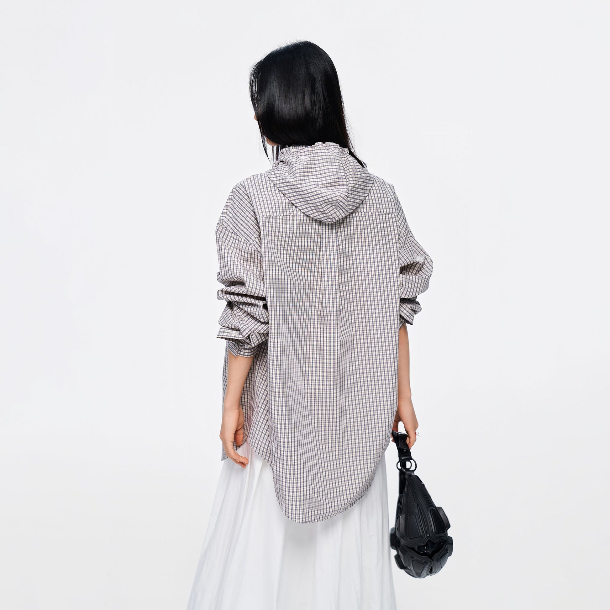 OVERLAPS Stripe Detachable-Hood Shirt-Shirt-S-Blue-Free Shipping Leatheretro