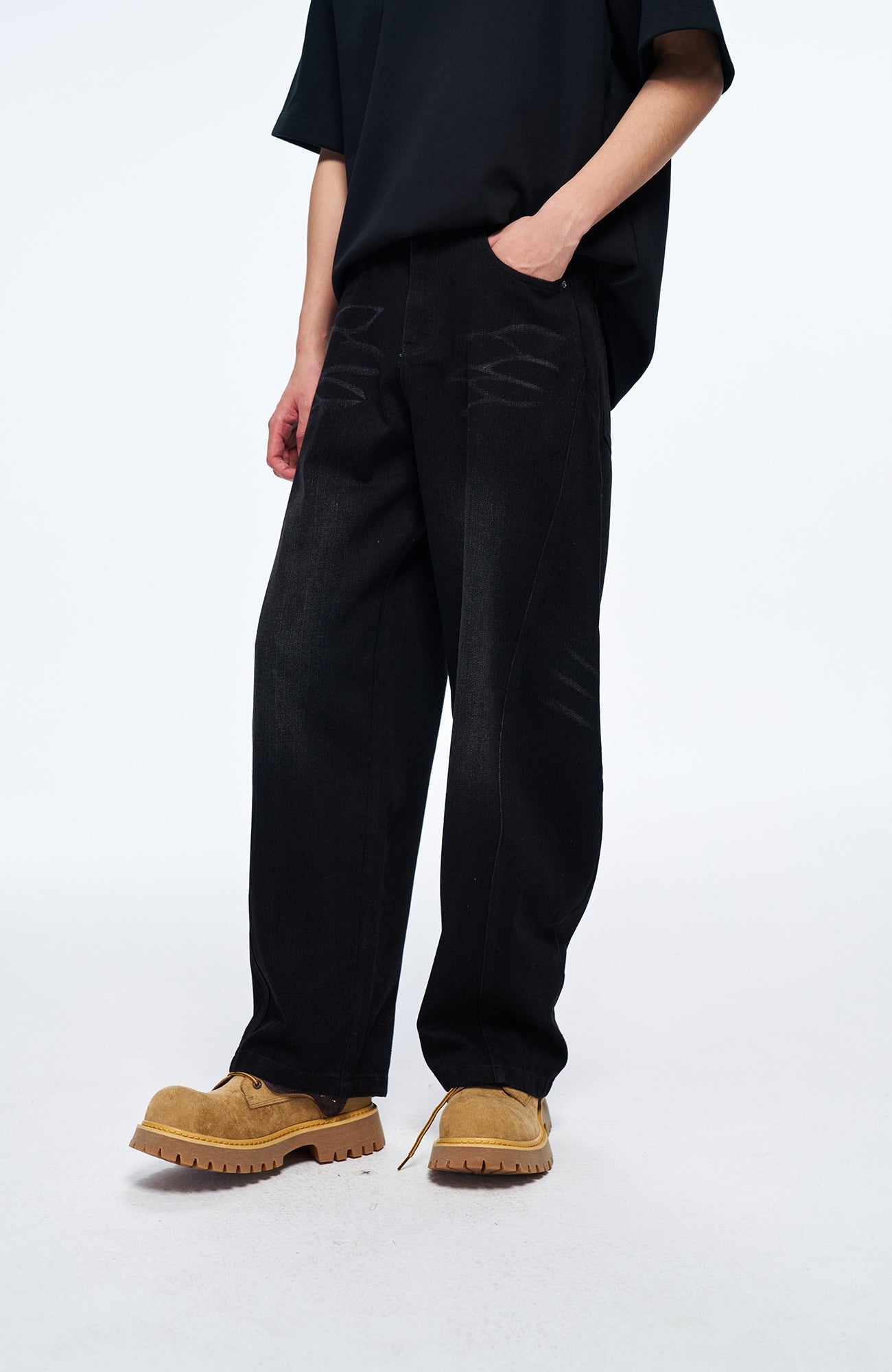 OVERLAPS Slim Curved-Leg Jeans-Jeans-S-Free Shipping Leatheretro