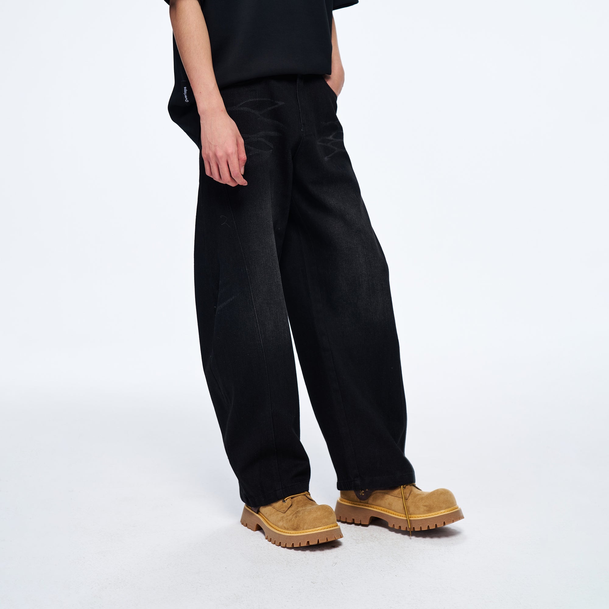 OVERLAPS Slim Curved-Leg Jeans-Jeans-S-Free Shipping Leatheretro