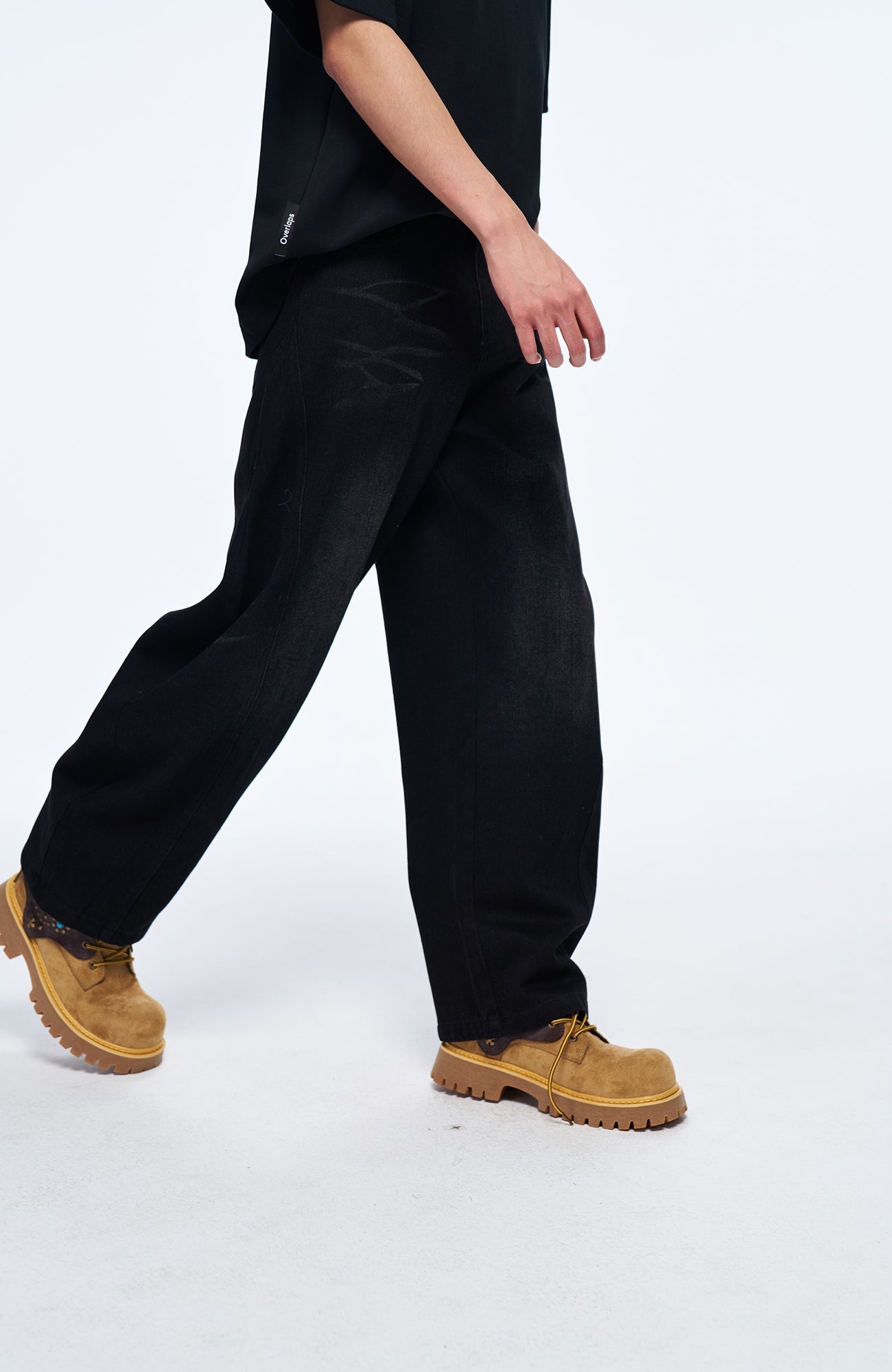OVERLAPS Slim Curved-Leg Jeans-Jeans-S-Free Shipping Leatheretro