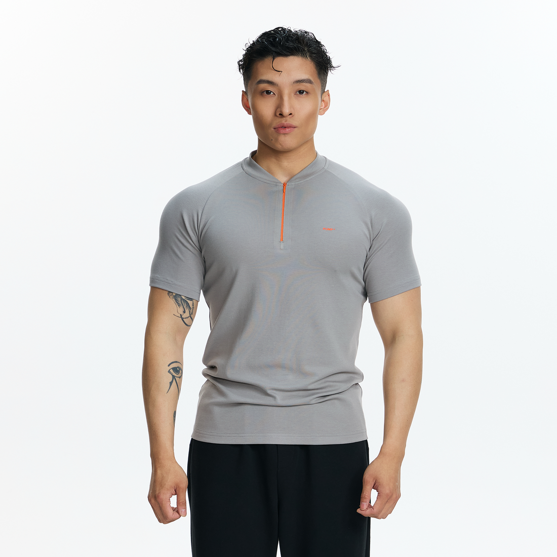 PUMPPLUS Antibacterial Half-Zip Slim Sports Tee-T Shirt-M-Free Shipping Leatheretro