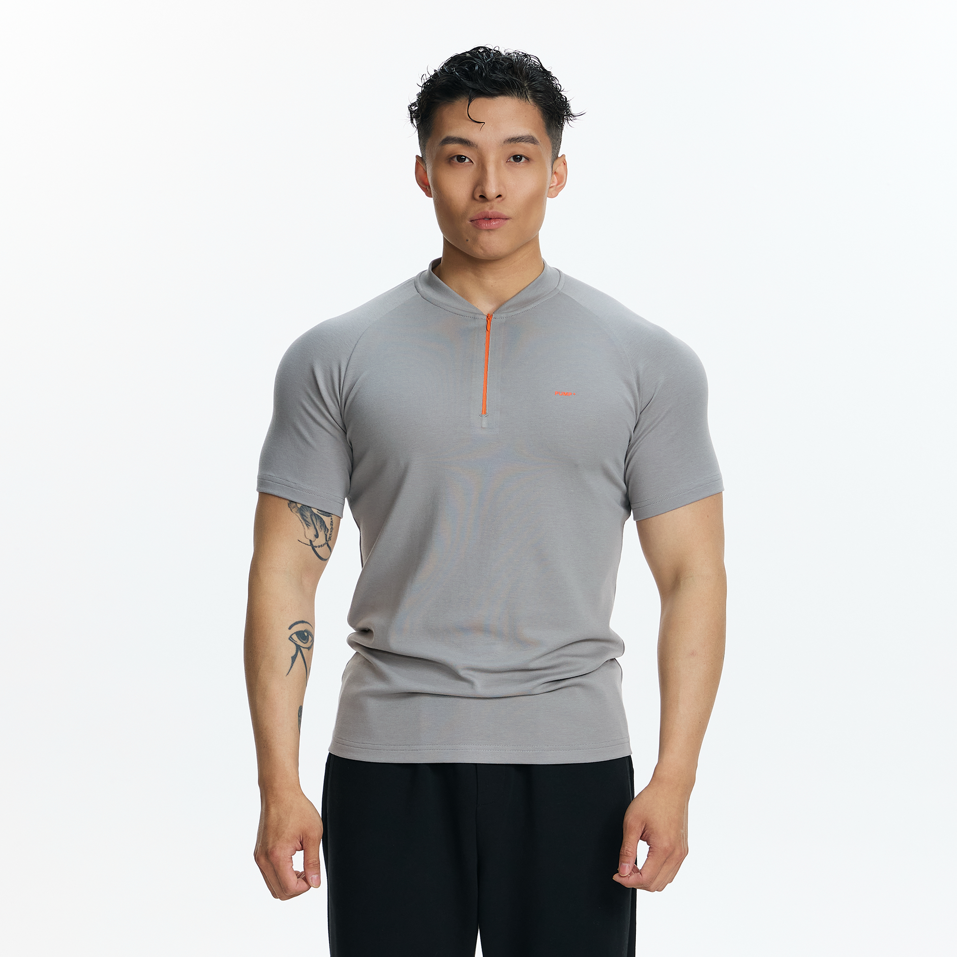 PUMPPLUS Antibacterial Half-Zip Slim Sports Tee-T Shirt-M-Free Shipping Leatheretro