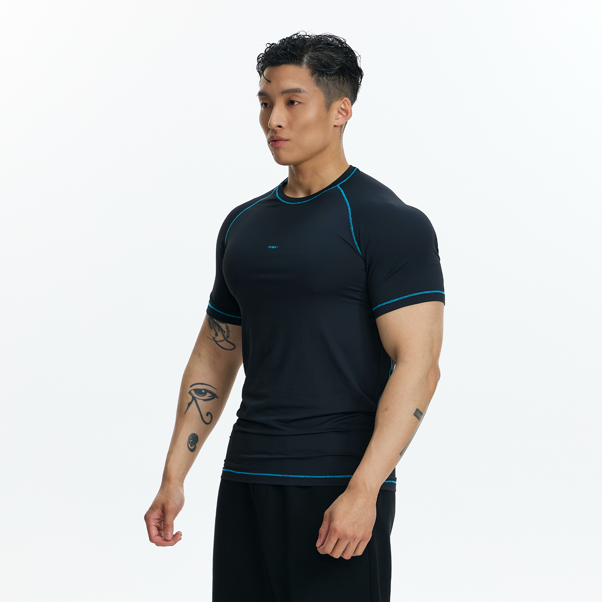 PUMPPLUS Contrast Piping Slim Quick-Dry Training Tee-Tank Top-M-Free Shipping Leatheretro
