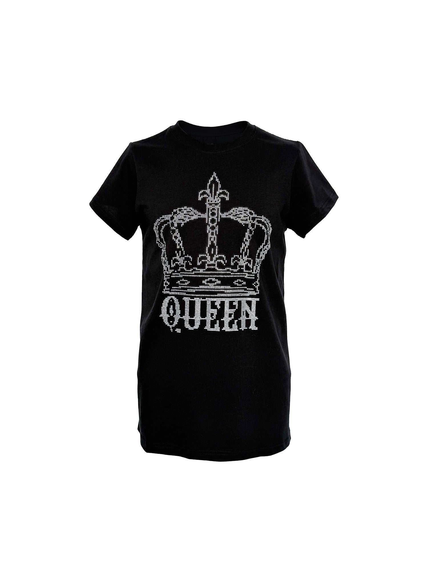 PCCVISION Rhinestone Crown Graphic Tee-T Shirt-S-Free Shipping Leatheretro