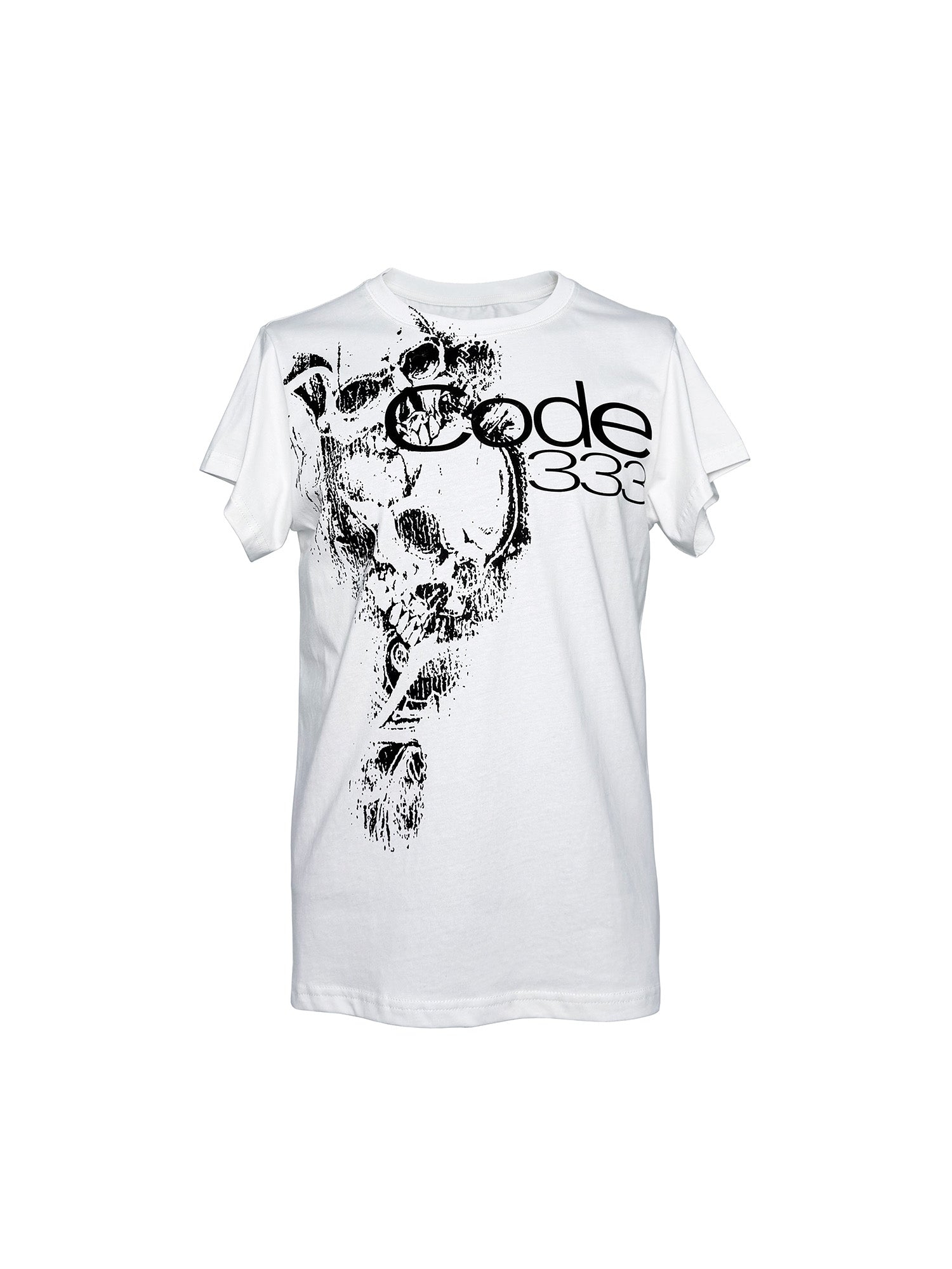 PCCVISION Skull Graphic Logo Tee-T Shirt-S-White-Free Shipping Leatheretro