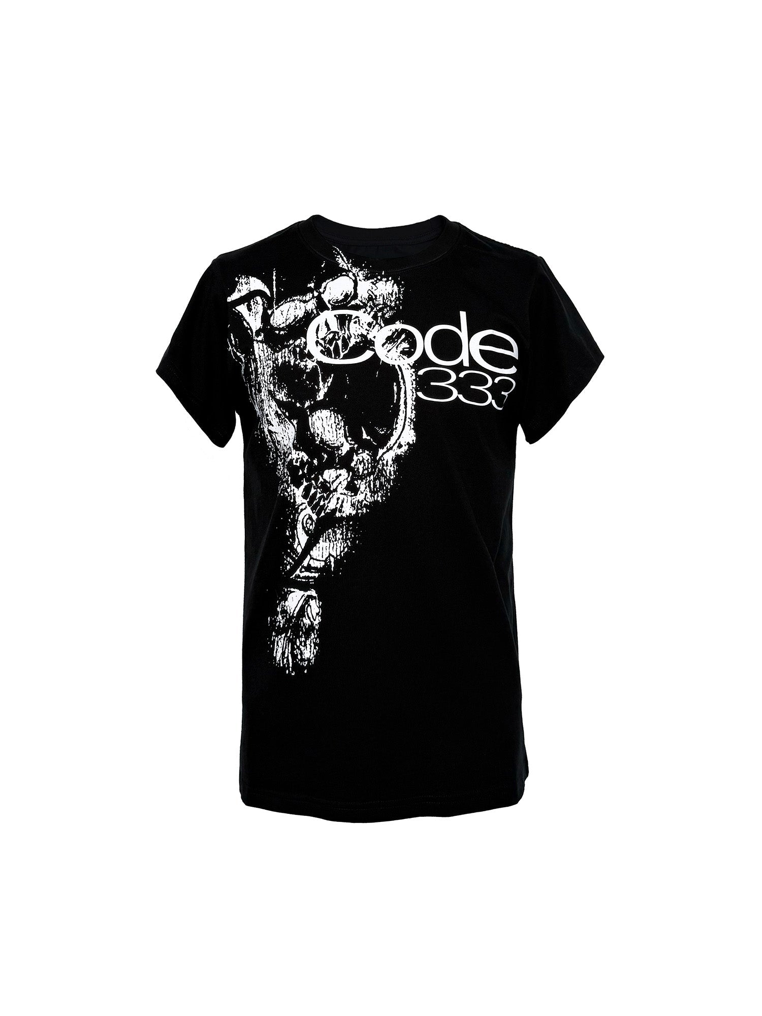 PCCVISION Skull Graphic Logo Tee-T Shirt-S-White-Free Shipping Leatheretro