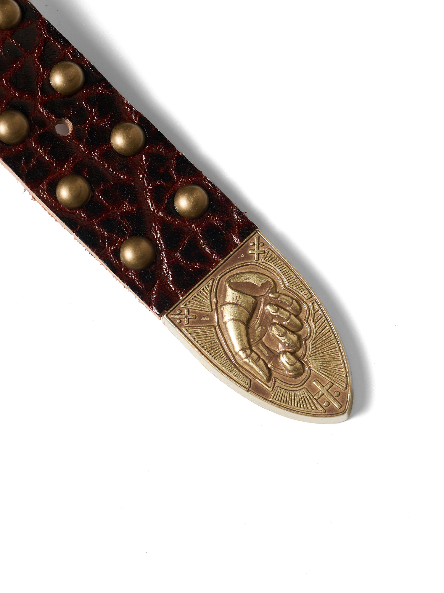 RICHILL Bronze Wing Emblem Cracked Leather Belt-Belt-One Size-Free Shipping Leatheretro