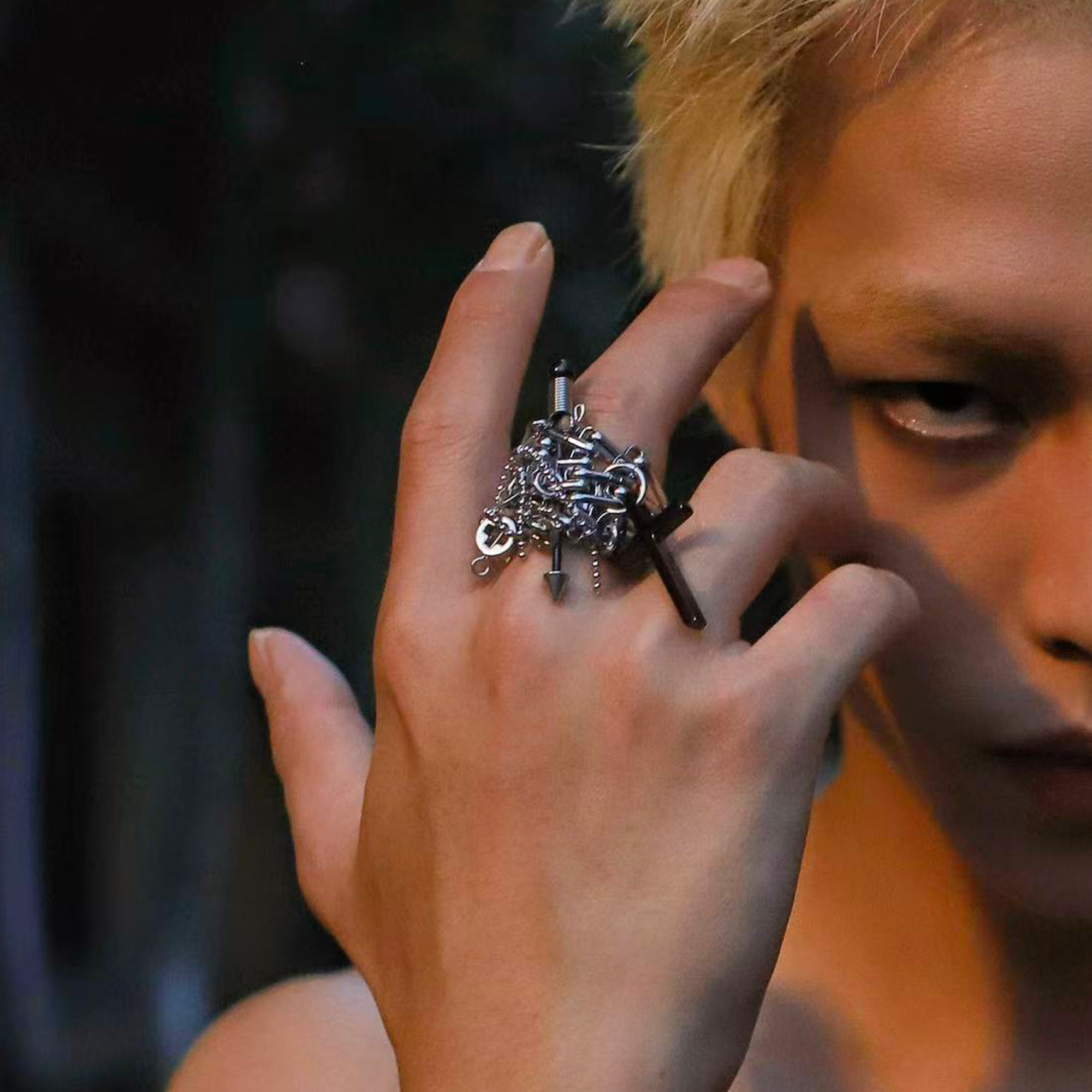 NUNKNOTX Handmade Gothic Cross Ring-Ring-Black Cross-Free Shipping Leatheretro