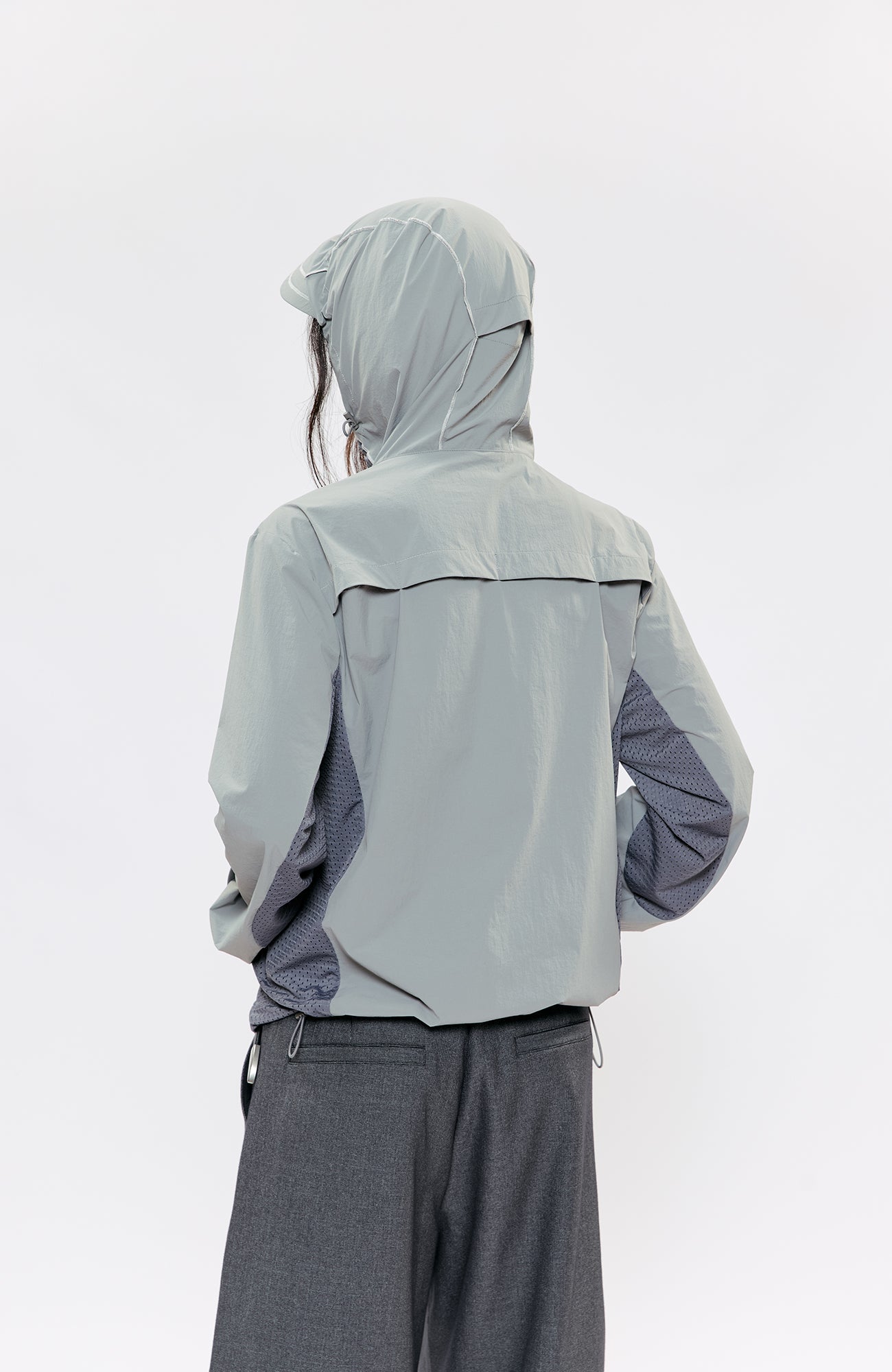 KREATE Asymmetrical Zip-Up UV Hooded Jacket-Jacket-S (Preorder)-Black-Free Shipping Leatheretro