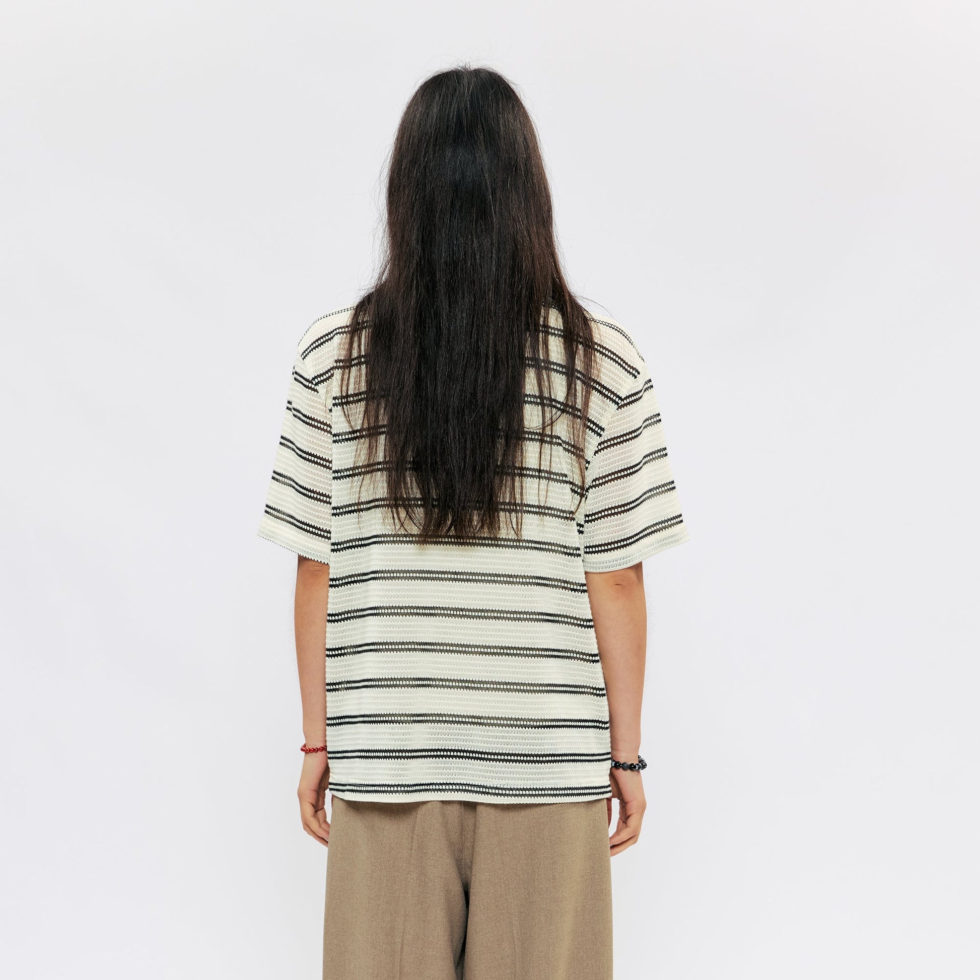 KREATE Stripe Knit Half Shirt-Half shirt-S (Preorder)-Free Shipping Leatheretro