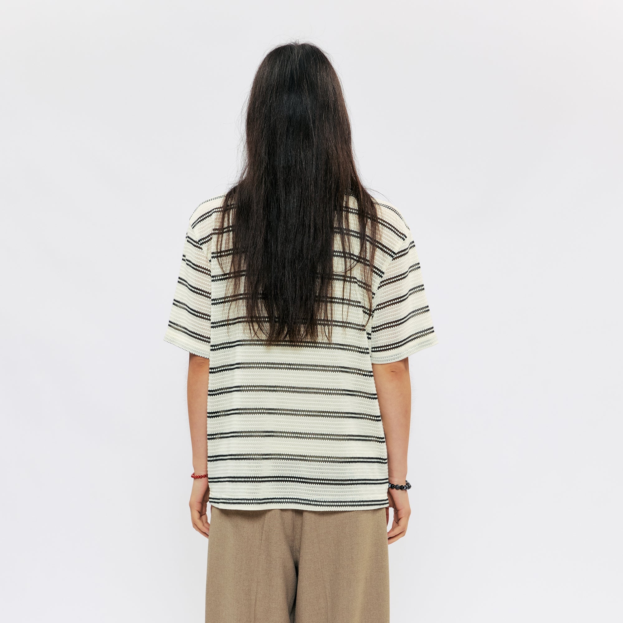 KREATE Stripe Knit Half Shirt-Half shirt-S (Preorder)-Free Shipping Leatheretro