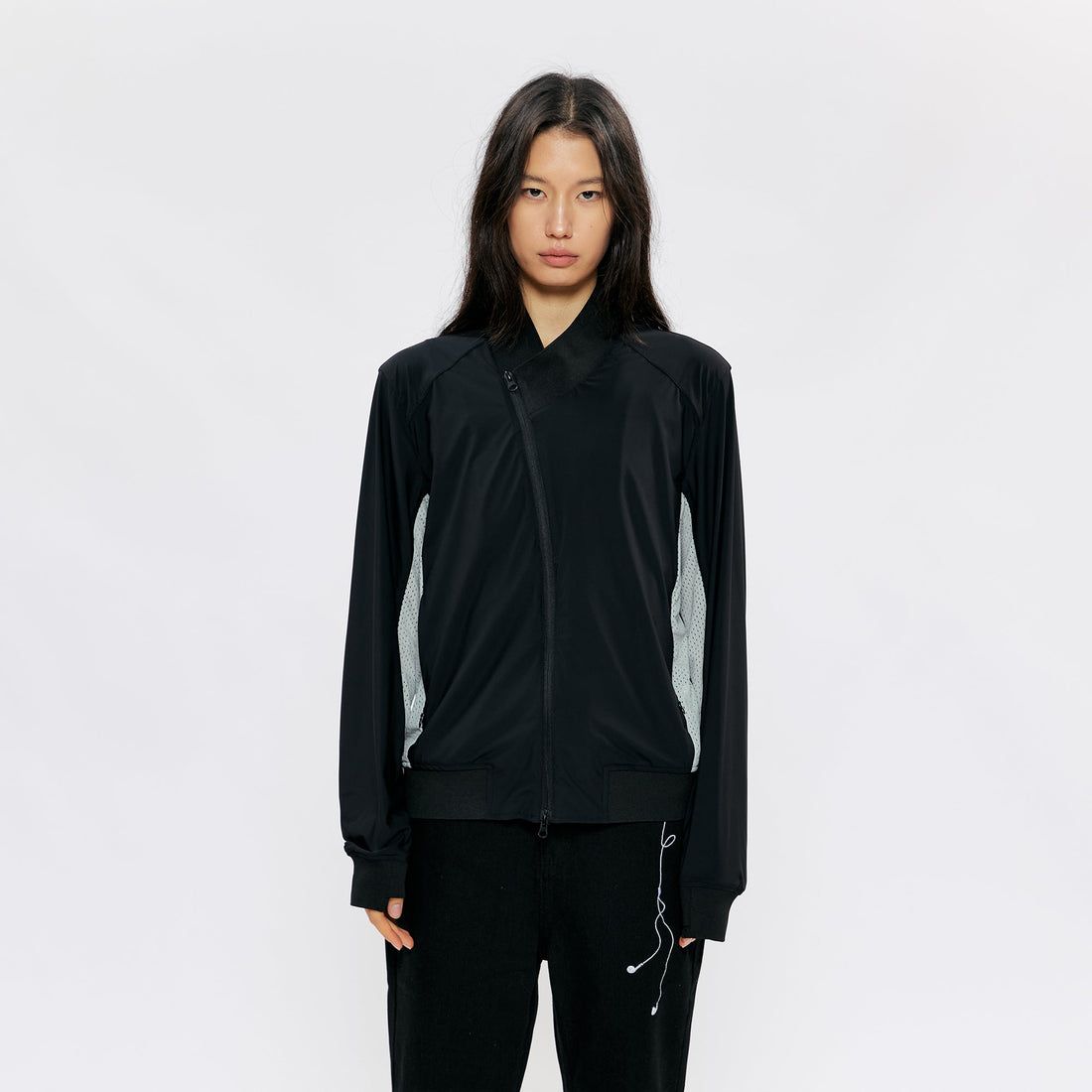 KREATE Asymmetric Zip Slim Sun Shield Jacket-Jacket-S (Preorder)-Gray-Free Shipping Leatheretro