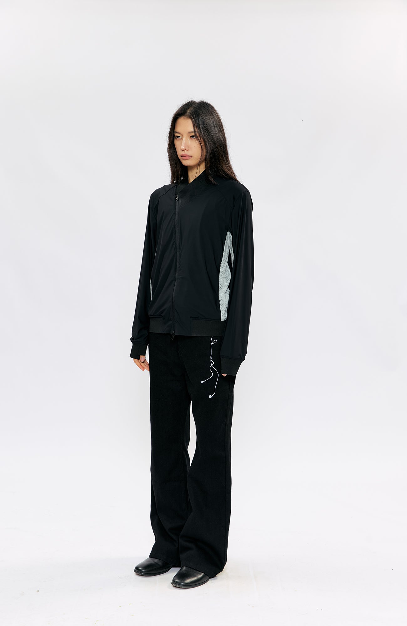 KREATE Asymmetric Zip Slim Sun Shield Jacket-Jacket-S (Preorder)-Gray-Free Shipping Leatheretro