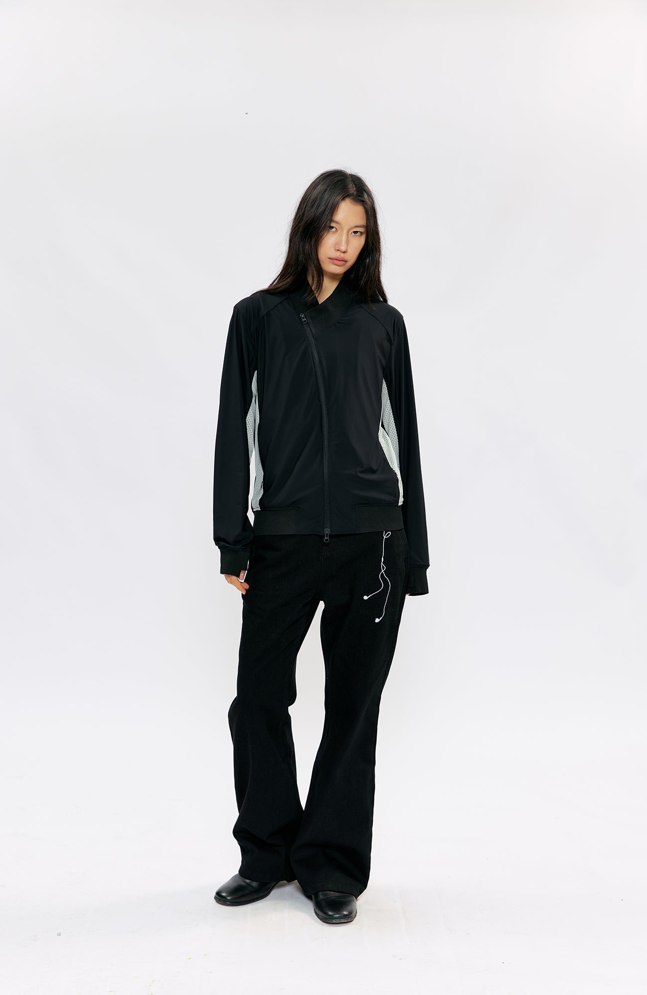 KREATE Asymmetric Zip Slim Sun Shield Jacket-Jacket-S (Preorder)-Gray-Free Shipping Leatheretro