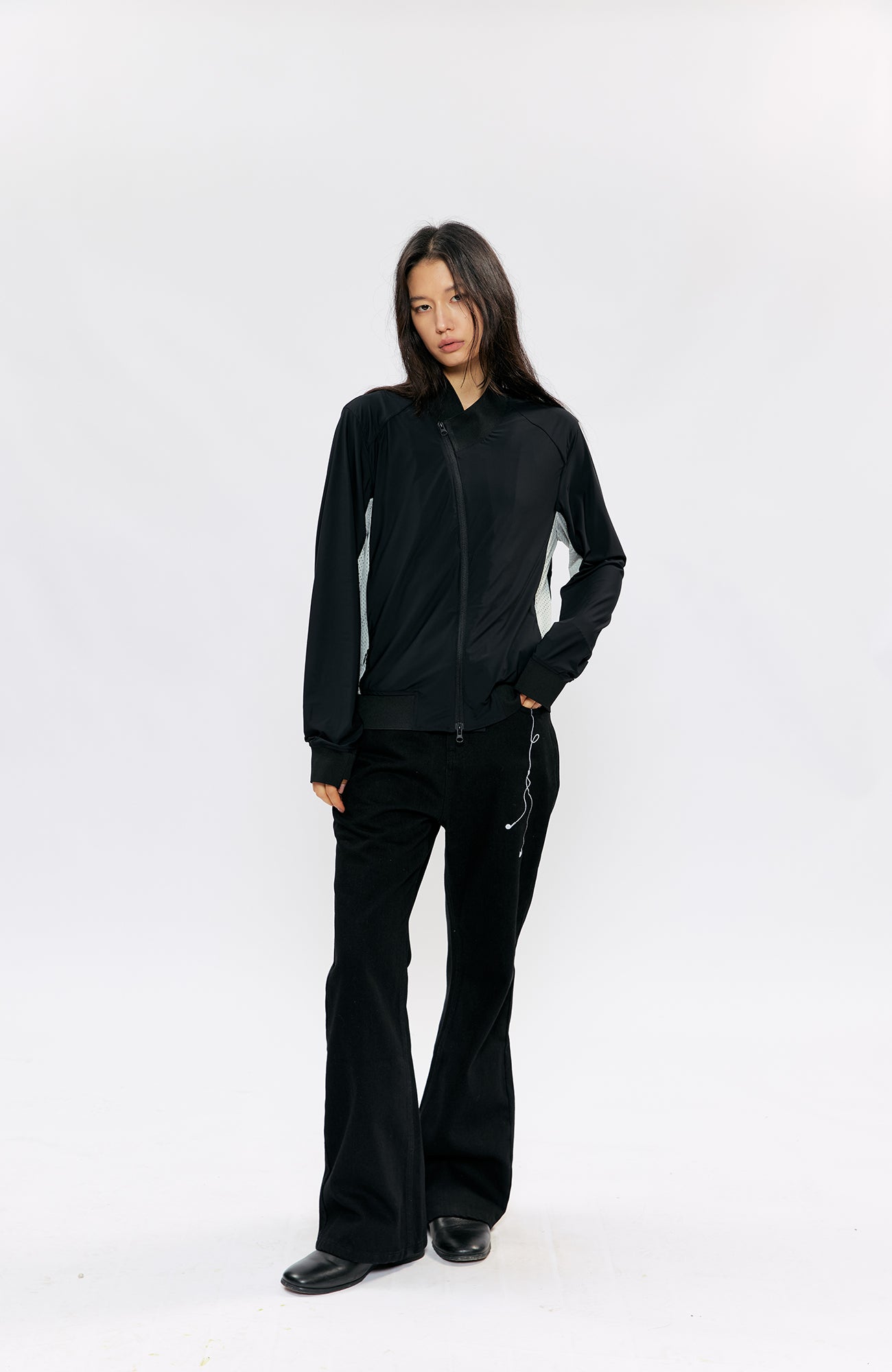 KREATE Music-Note Embroidered Flared Jeans-Jeans-S (Preorder)-White-Free Shipping Leatheretro