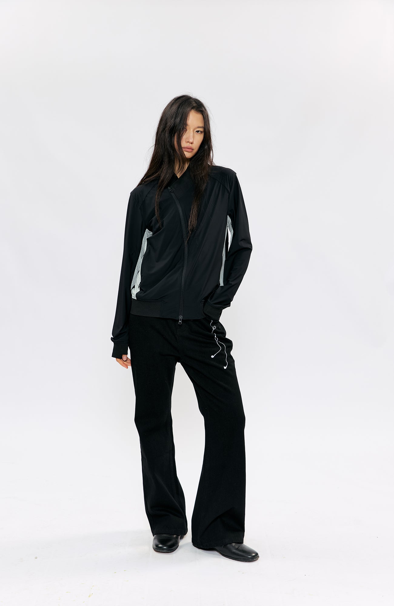 KREATE Asymmetric Zip Slim Sun Shield Jacket-Jacket-S (Preorder)-Gray-Free Shipping Leatheretro
