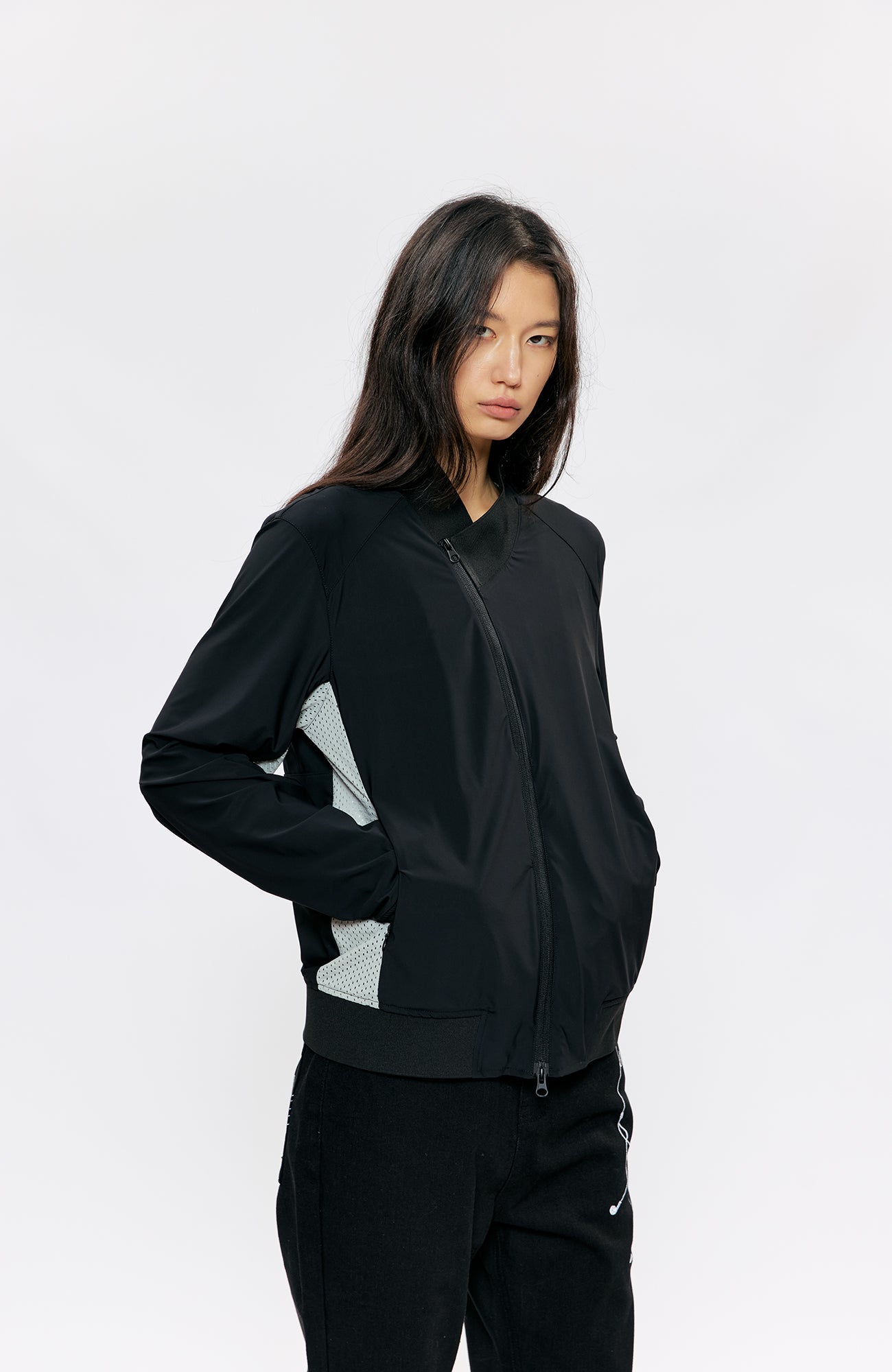 KREATE Asymmetric Zip Slim Sun Shield Jacket-Jacket-S (Preorder)-Gray-Free Shipping Leatheretro