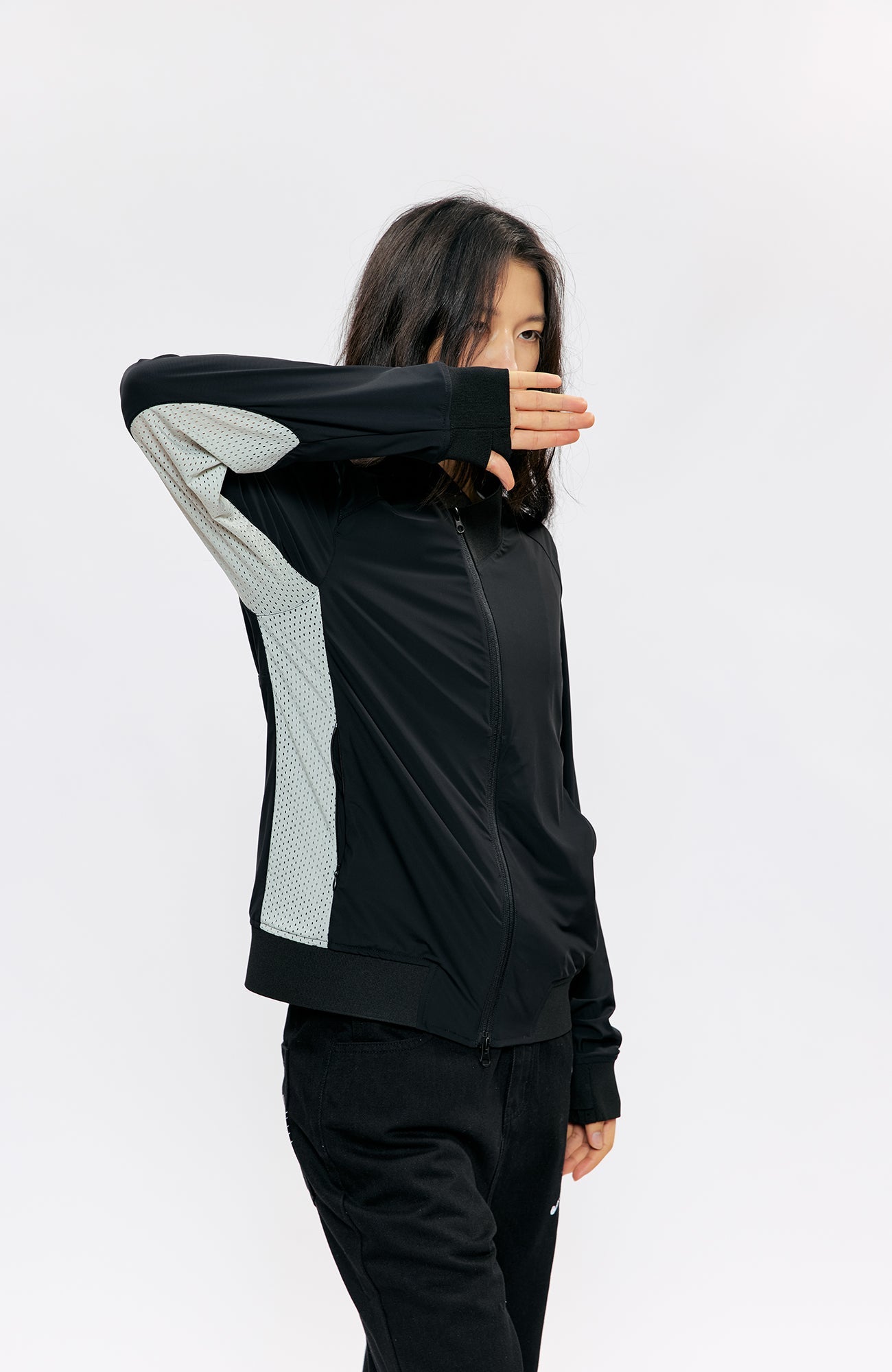KREATE Asymmetric Zip Slim Sun Shield Jacket-Jacket-S (Preorder)-Gray-Free Shipping Leatheretro
