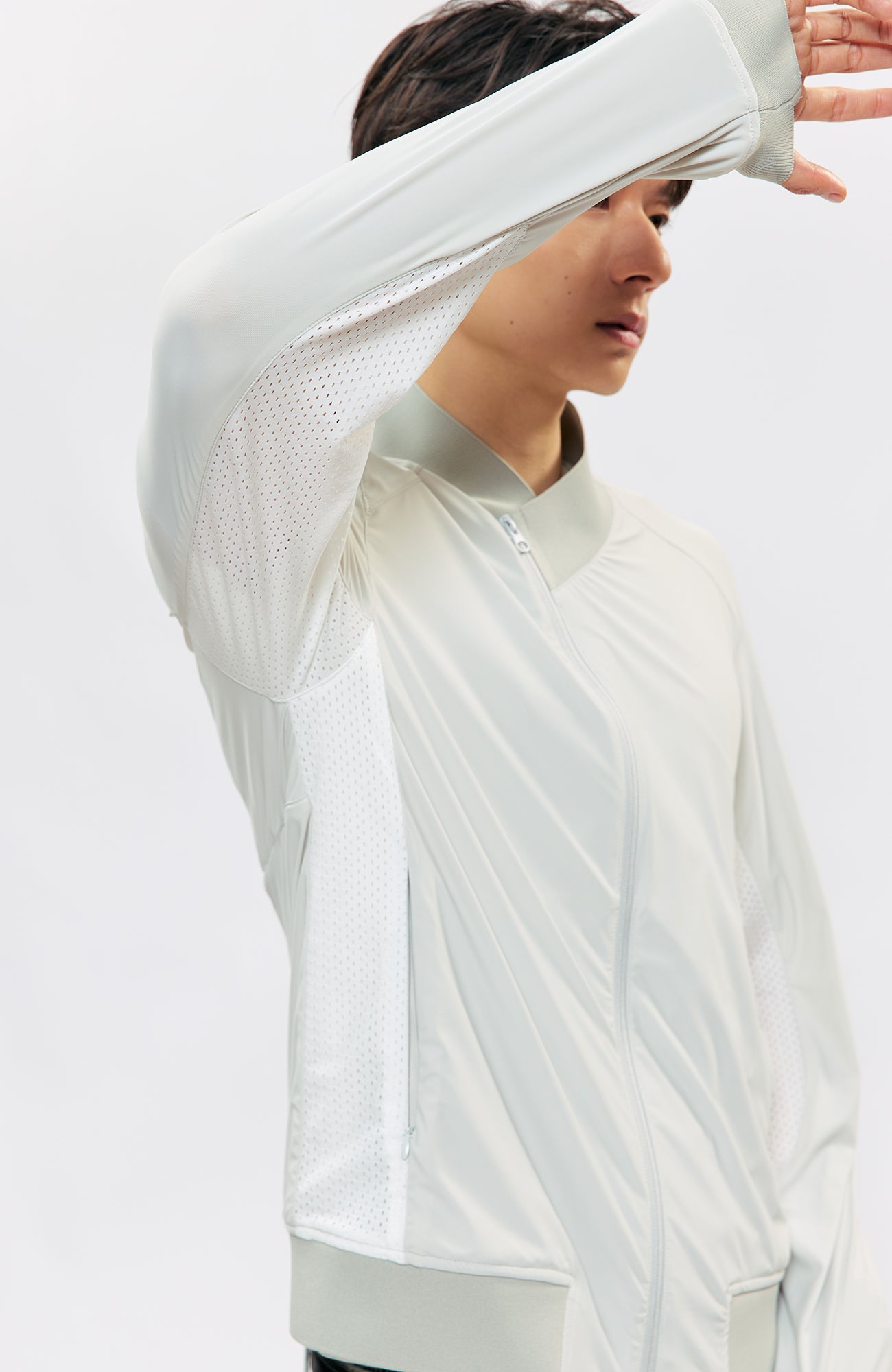 KREATE Asymmetric Zip Slim Sun Shield Jacket-Jacket-S (Preorder)-Gray-Free Shipping Leatheretro