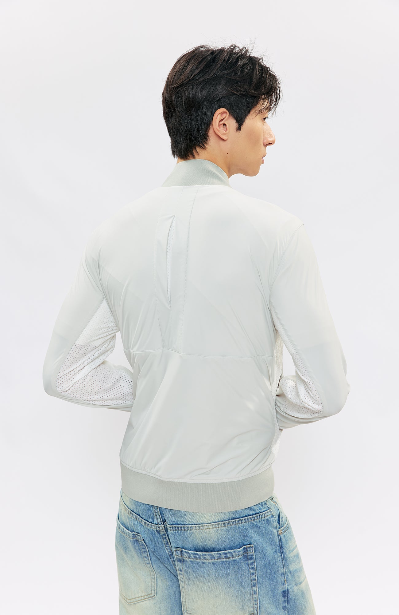 KREATE Asymmetric Zip Slim Sun Shield Jacket-Jacket-S (Preorder)-Gray-Free Shipping Leatheretro