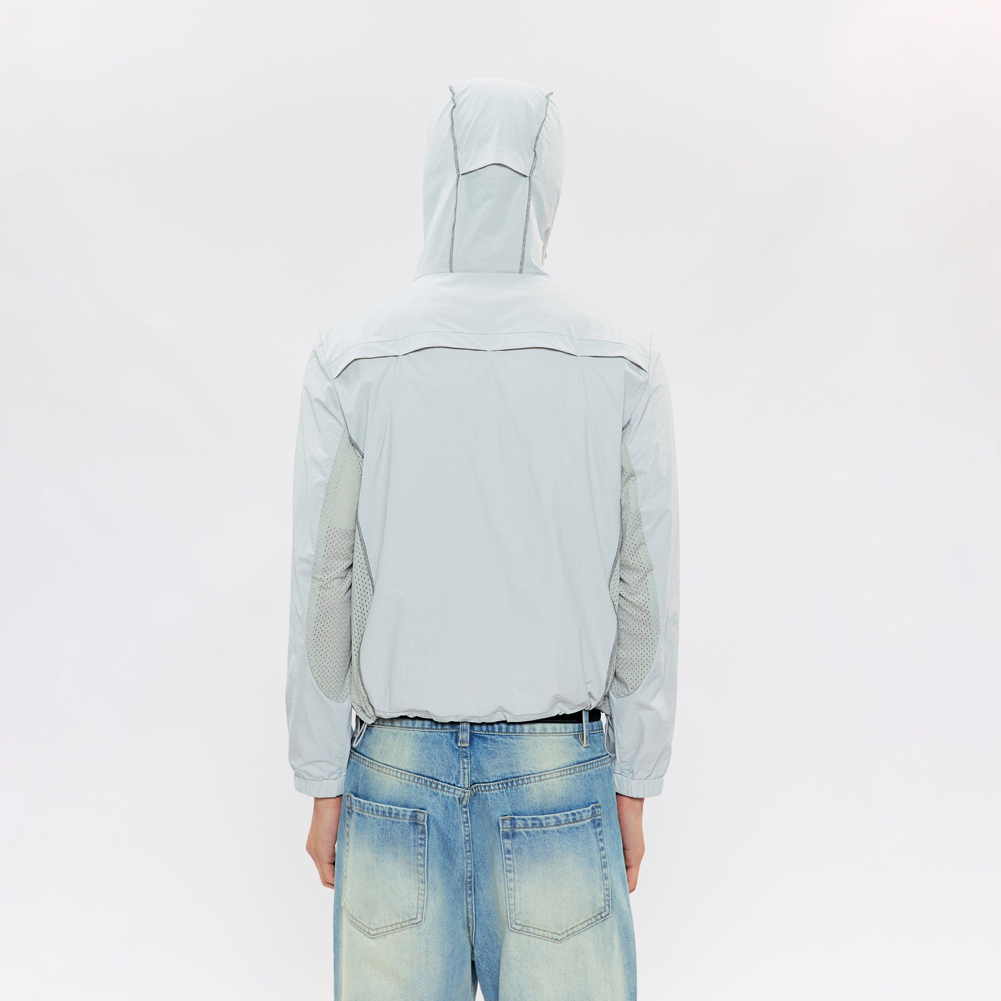 KREATE Contrast-Seam Sun Shield Jacket-Jacket-S (Preorder)-Gray-Free Shipping Leatheretro