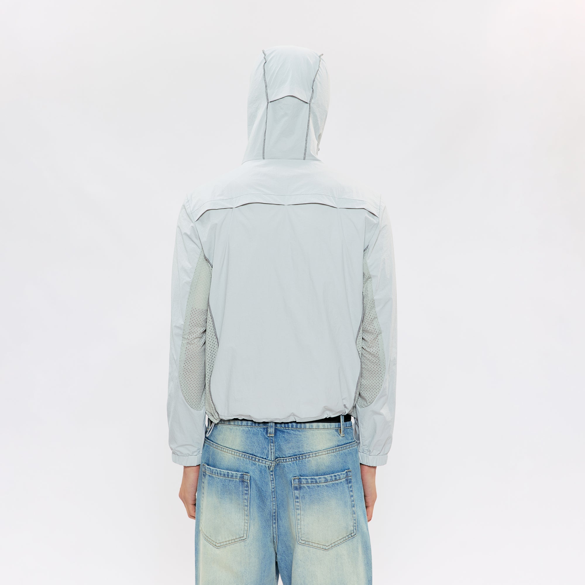 KREATE Contrast-Seam Sun Shield Jacket-Jacket-S (Preorder)-Gray-Free Shipping Leatheretro