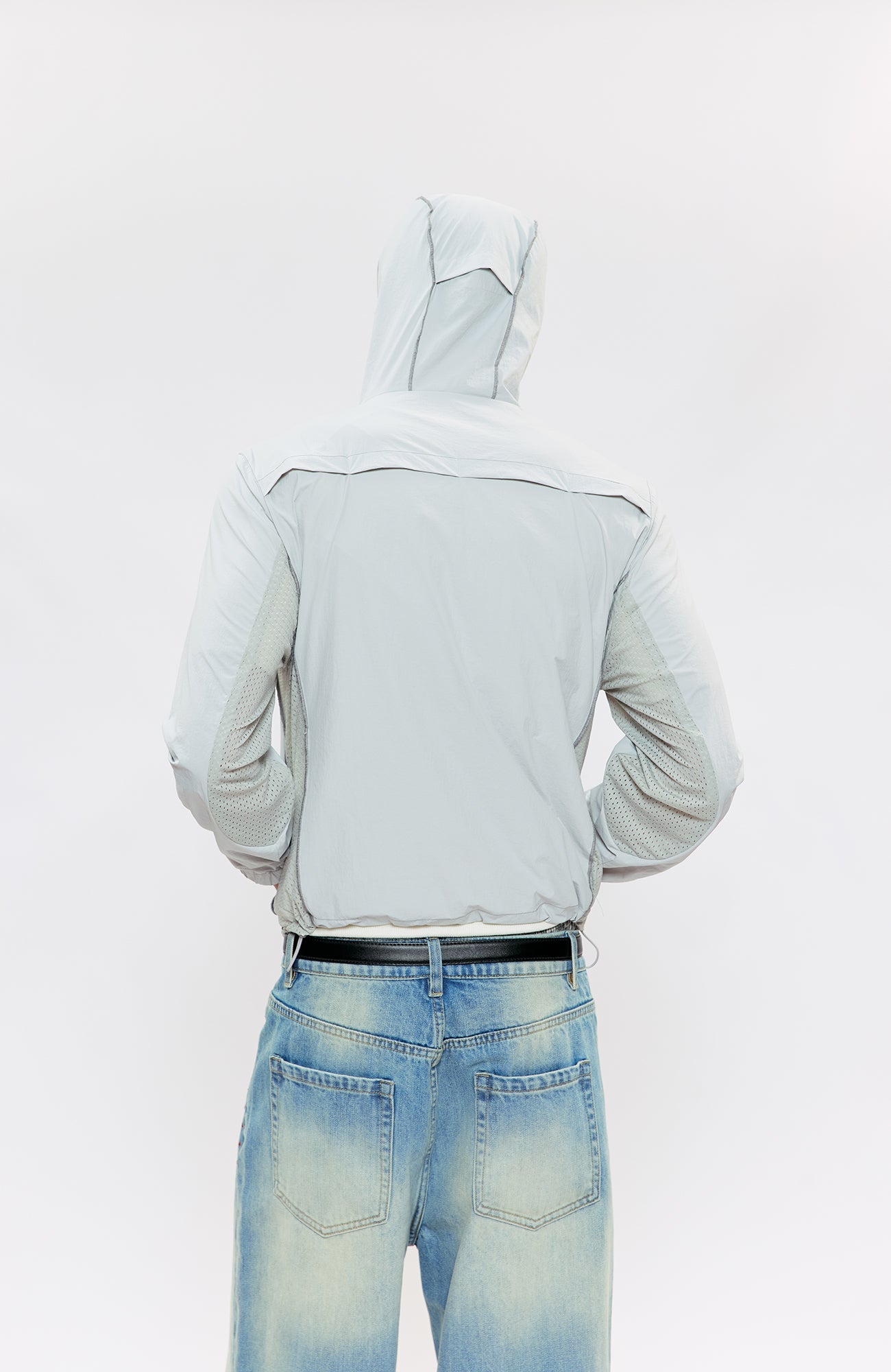 KREATE Contrast-Seam Sun Shield Jacket-Jacket-S (Preorder)-Gray-Free Shipping Leatheretro