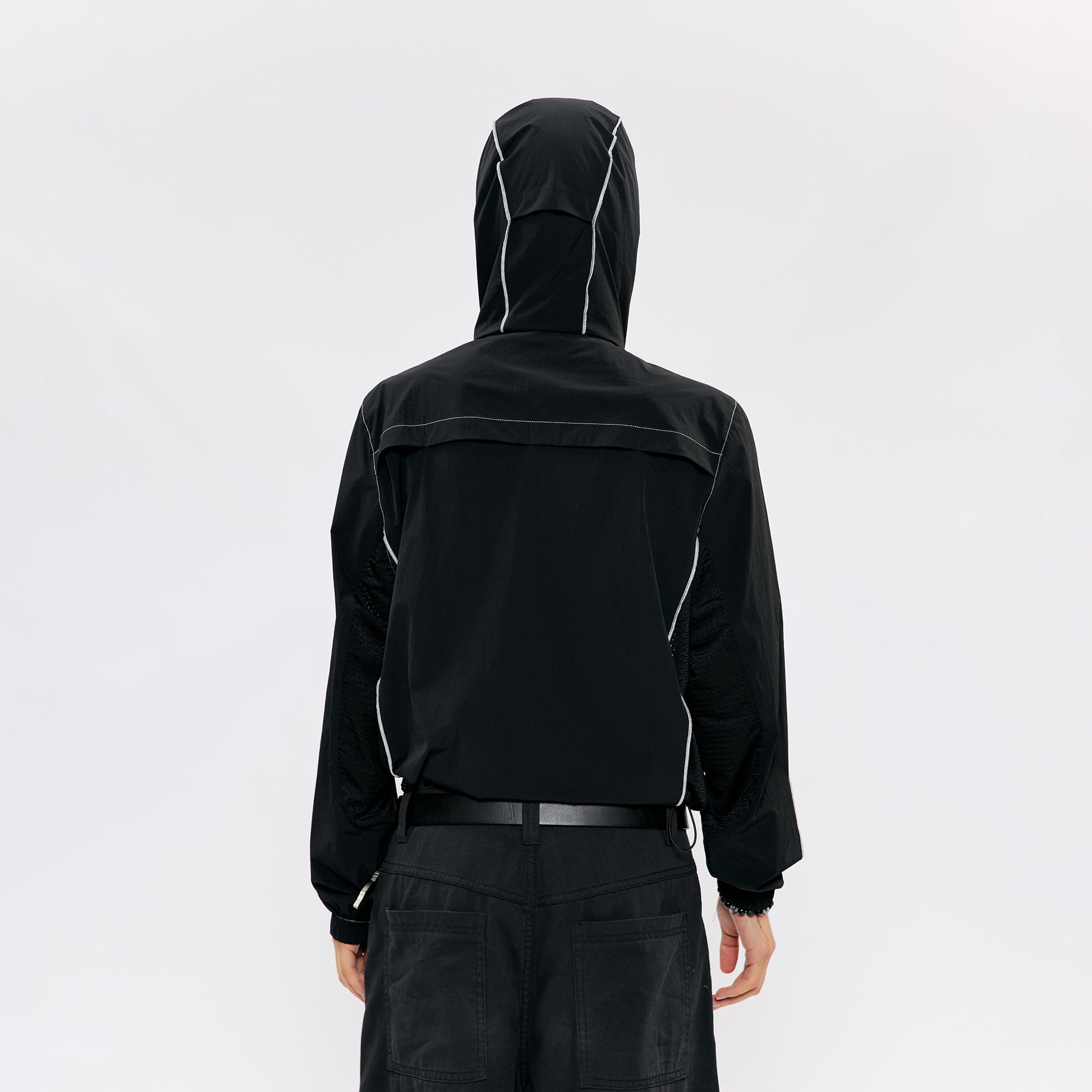 KREATE Contrast-Seam Sun Shield Jacket-Jacket-S (Preorder)-Gray-Free Shipping Leatheretro