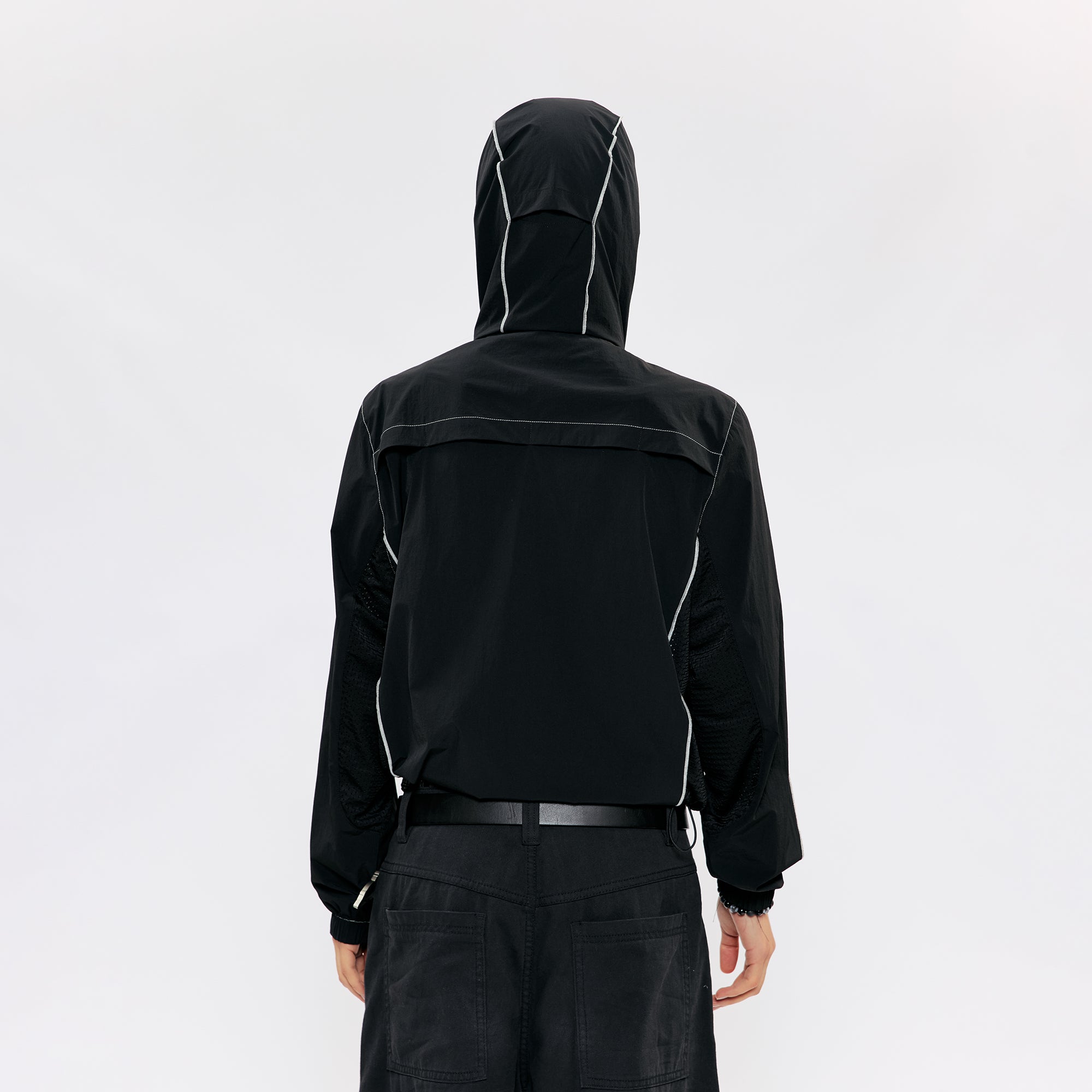 KREATE Contrast-Seam Sun Shield Jacket-Jacket-S (Preorder)-Gray-Free Shipping Leatheretro