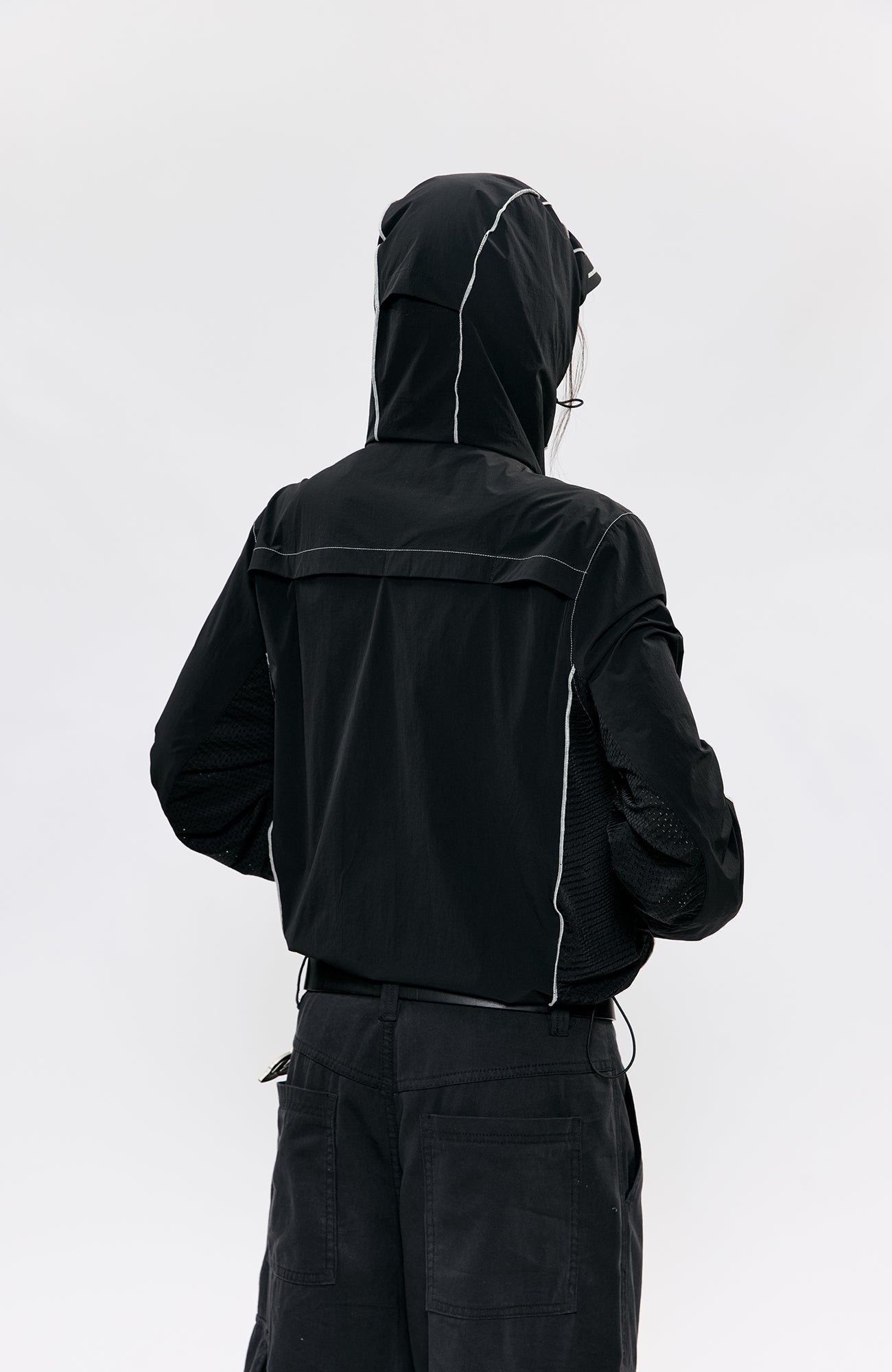 KREATE Contrast-Seam Sun Shield Jacket-Jacket-S (Preorder)-Gray-Free Shipping Leatheretro